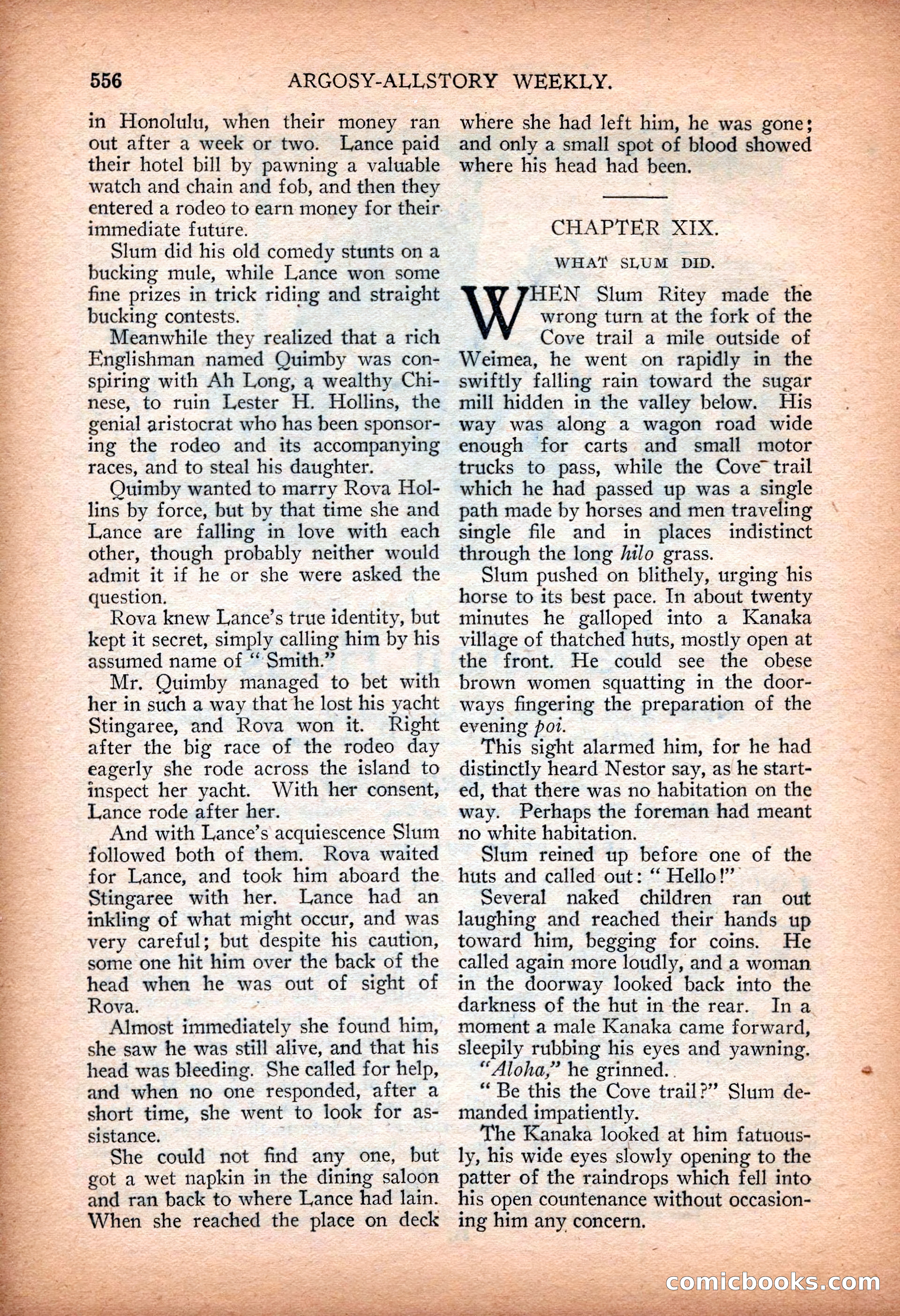 Argosy All-Story Weekly — "Sea Marauders" — page 134 of 156