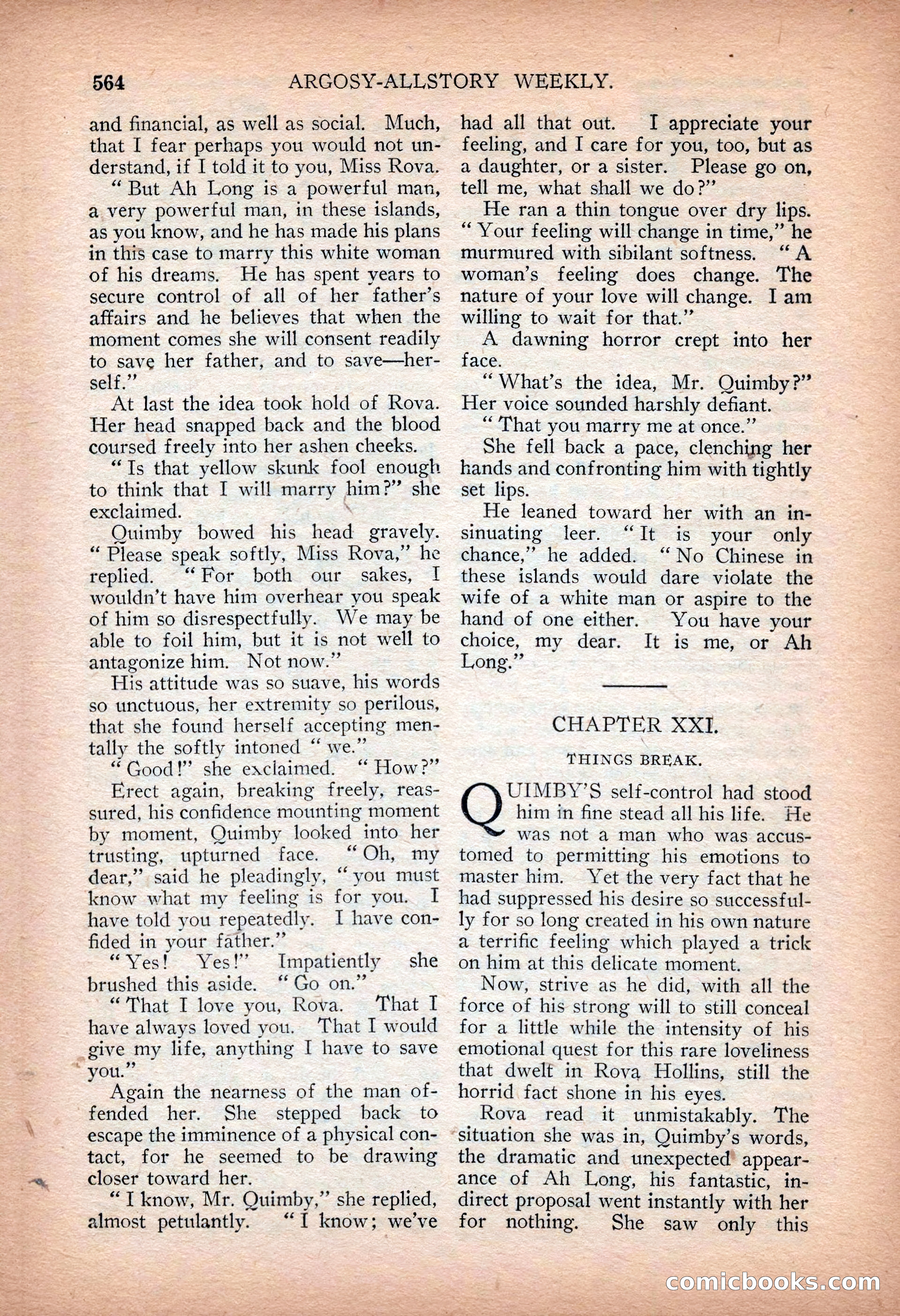 Argosy All-Story Weekly — "Sea Marauders" — page 142 of 156