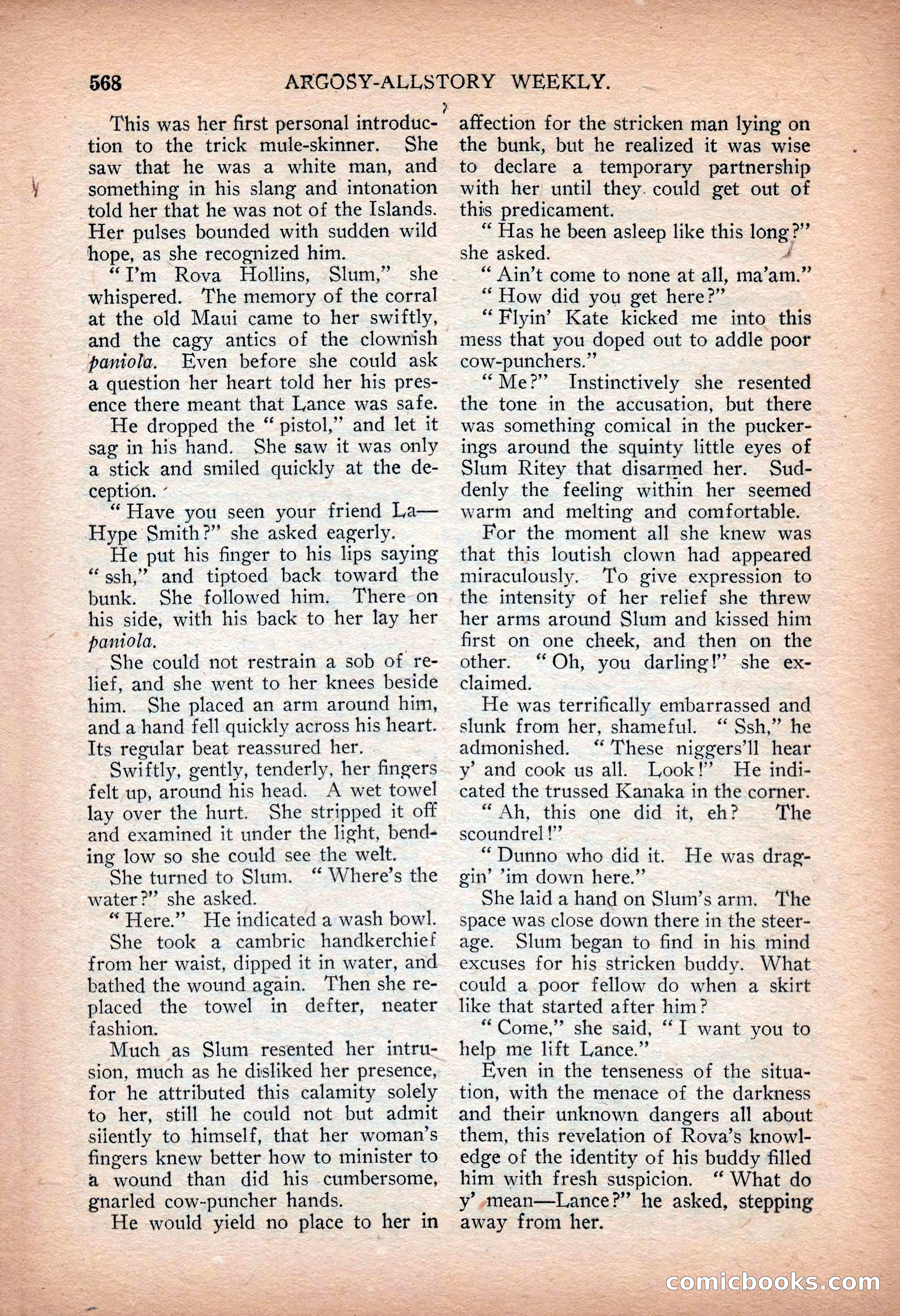 Argosy All-Story Weekly — "Sea Marauders" — page 146 of 156