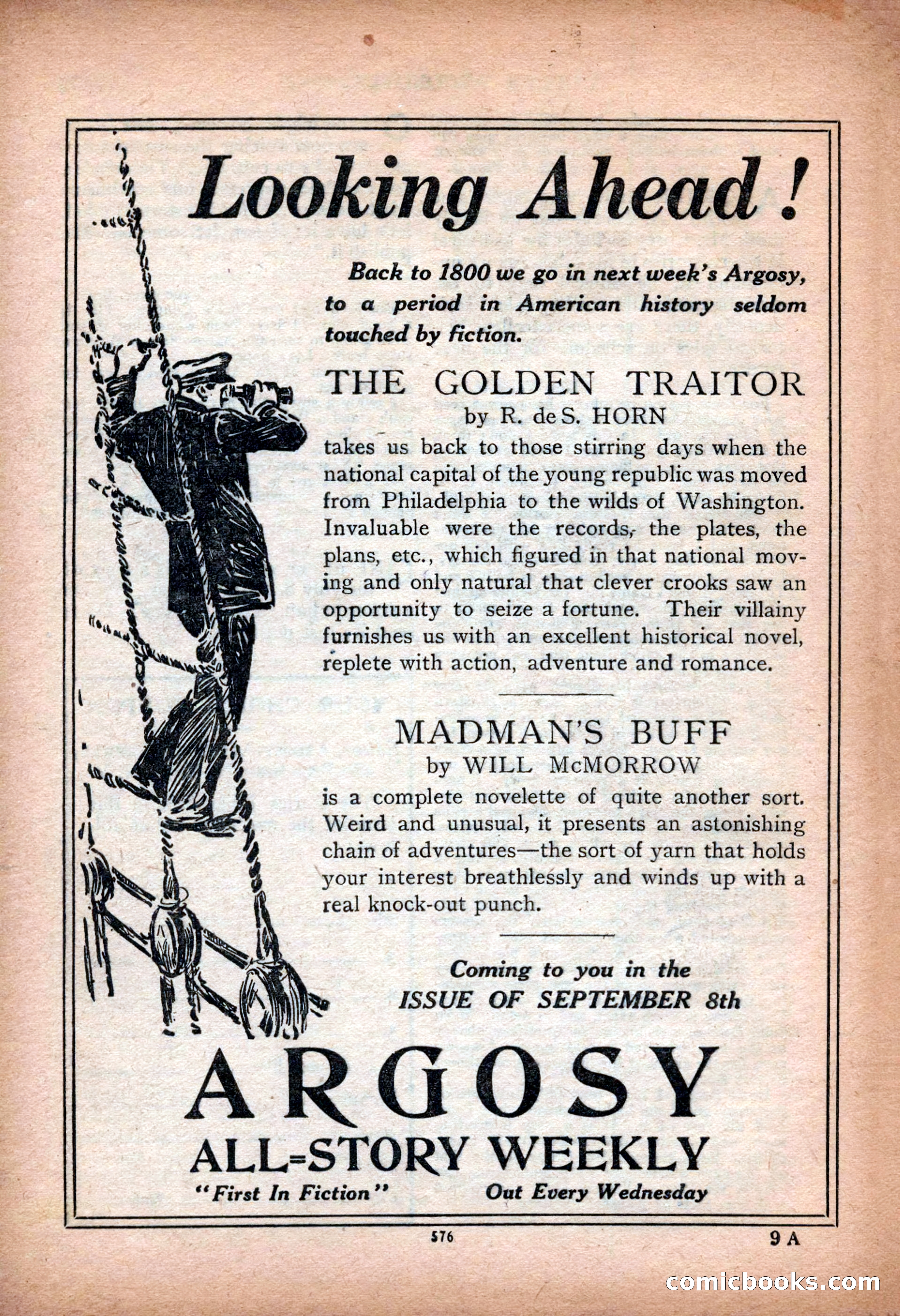 Argosy All-Story Weekly — "Sea Marauders" — page 154 of 156