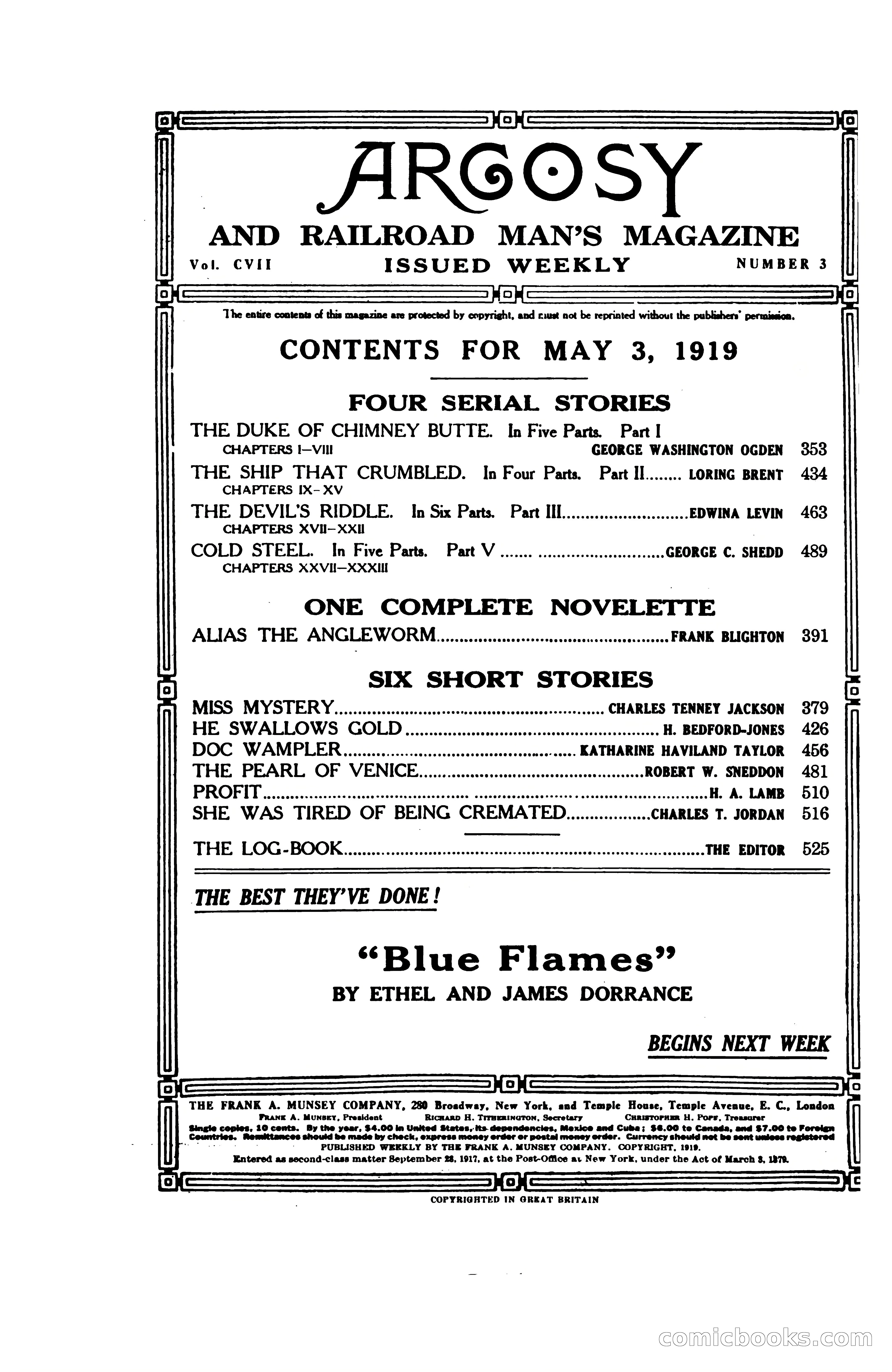 Argosy and Railroad Man's Magazine, Vol. 107 No. 3 — page 4 of 196