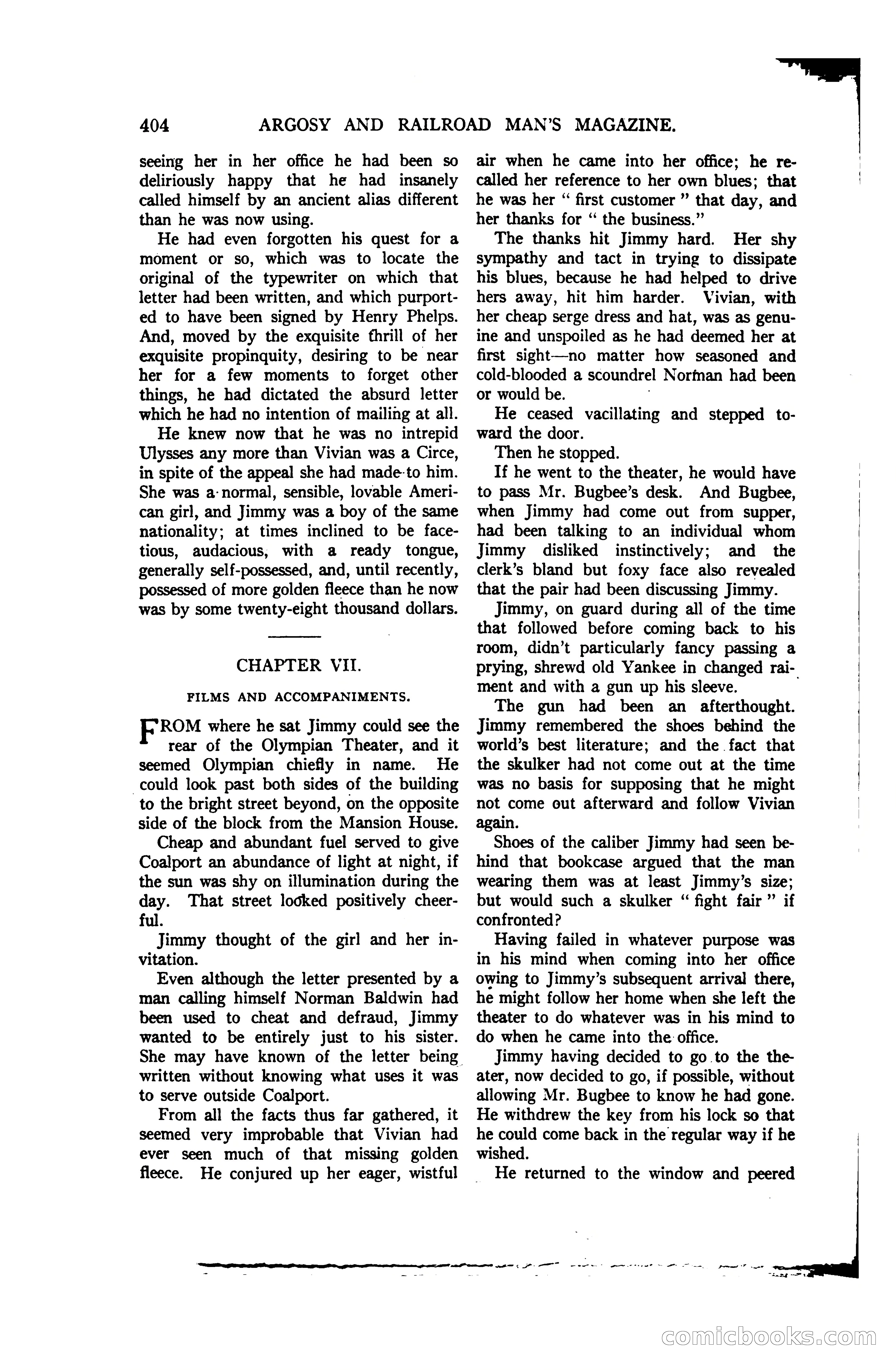 Argosy and Railroad Man's Magazine, Vol. 107 No. 3 — page 62 of 196