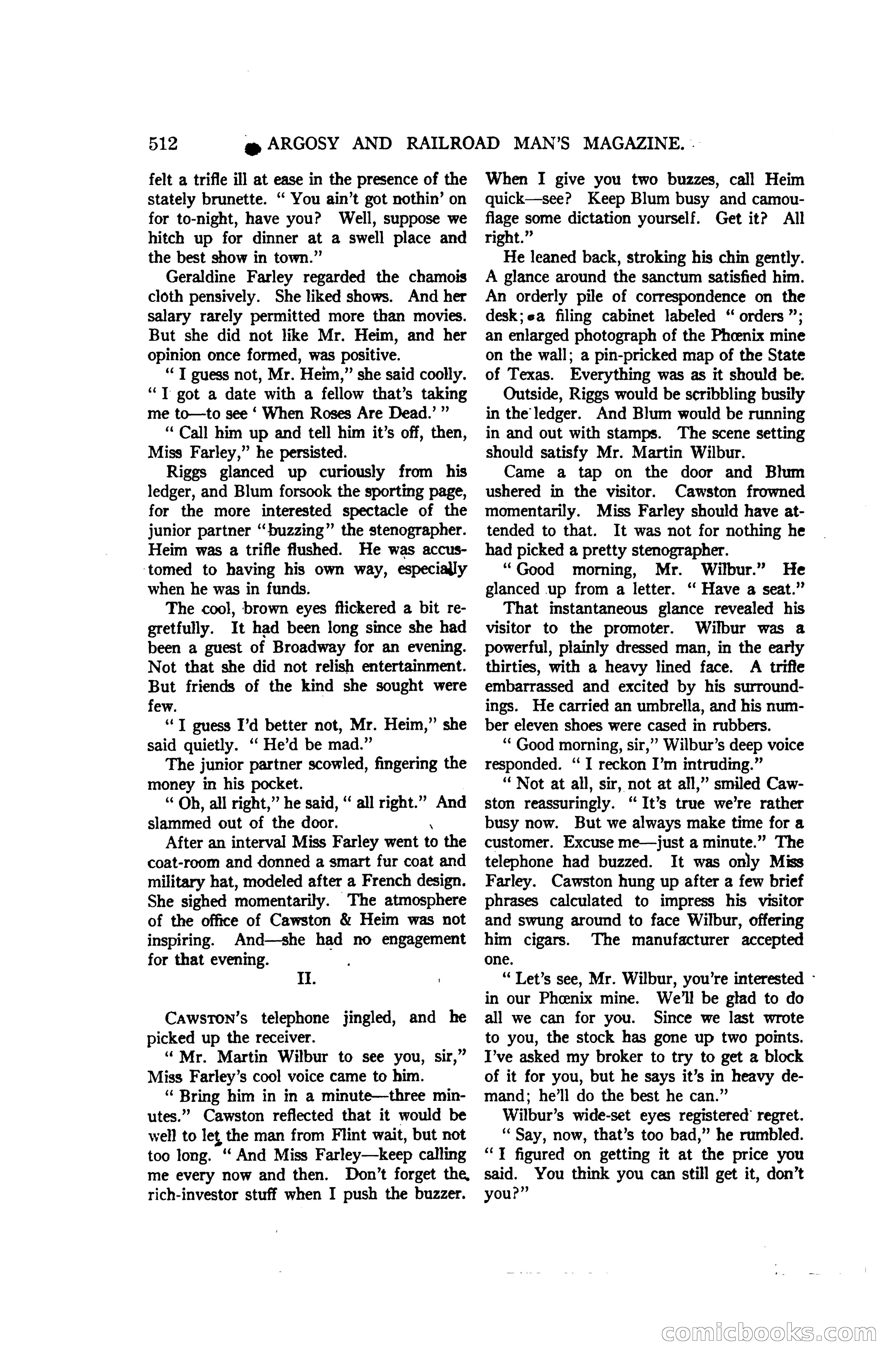 Argosy and Railroad Man's Magazine, Vol. 107 No. 3 — page 170 of 196