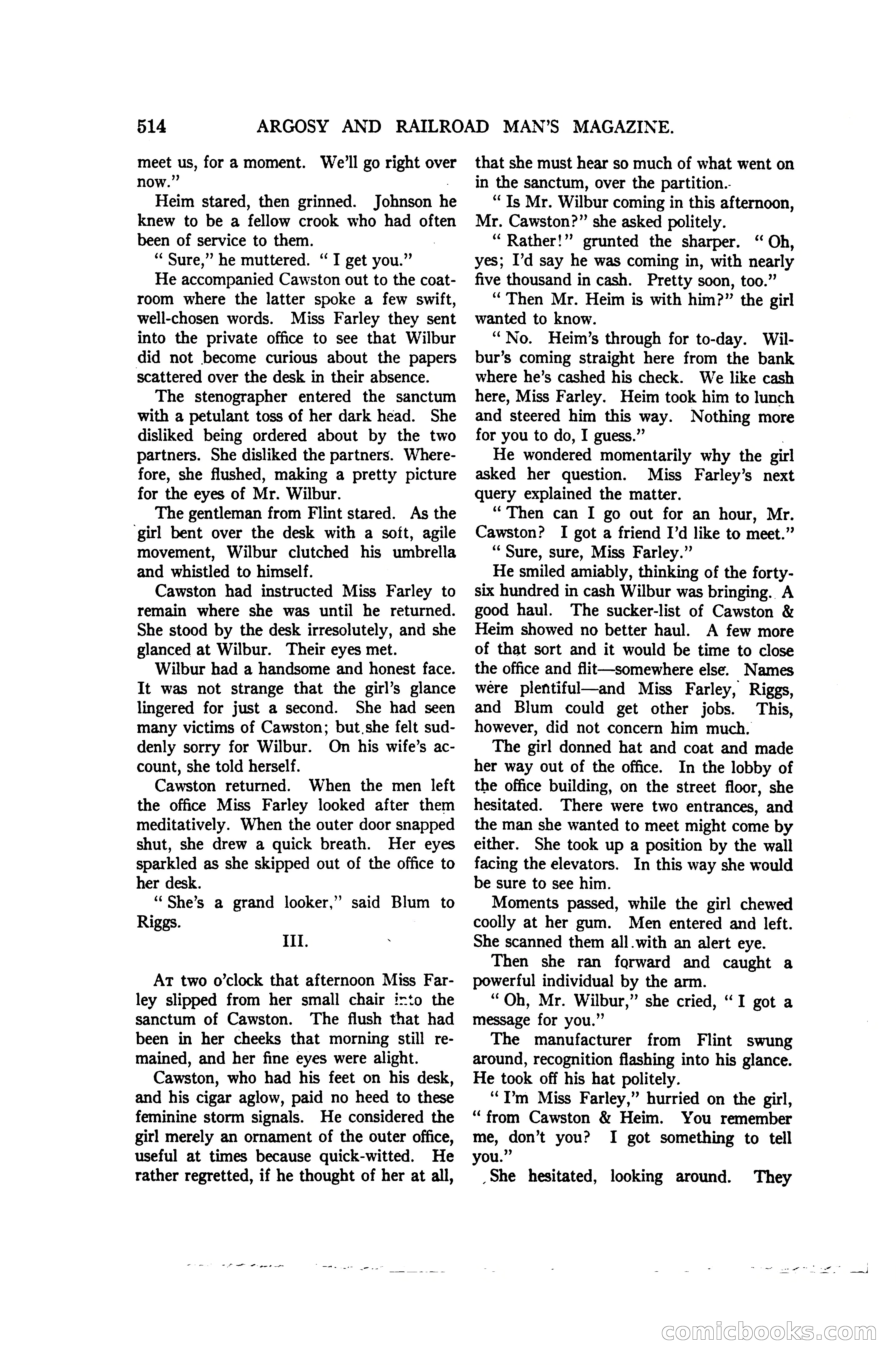 Argosy and Railroad Man's Magazine, Vol. 107 No. 3 — page 172 of 196