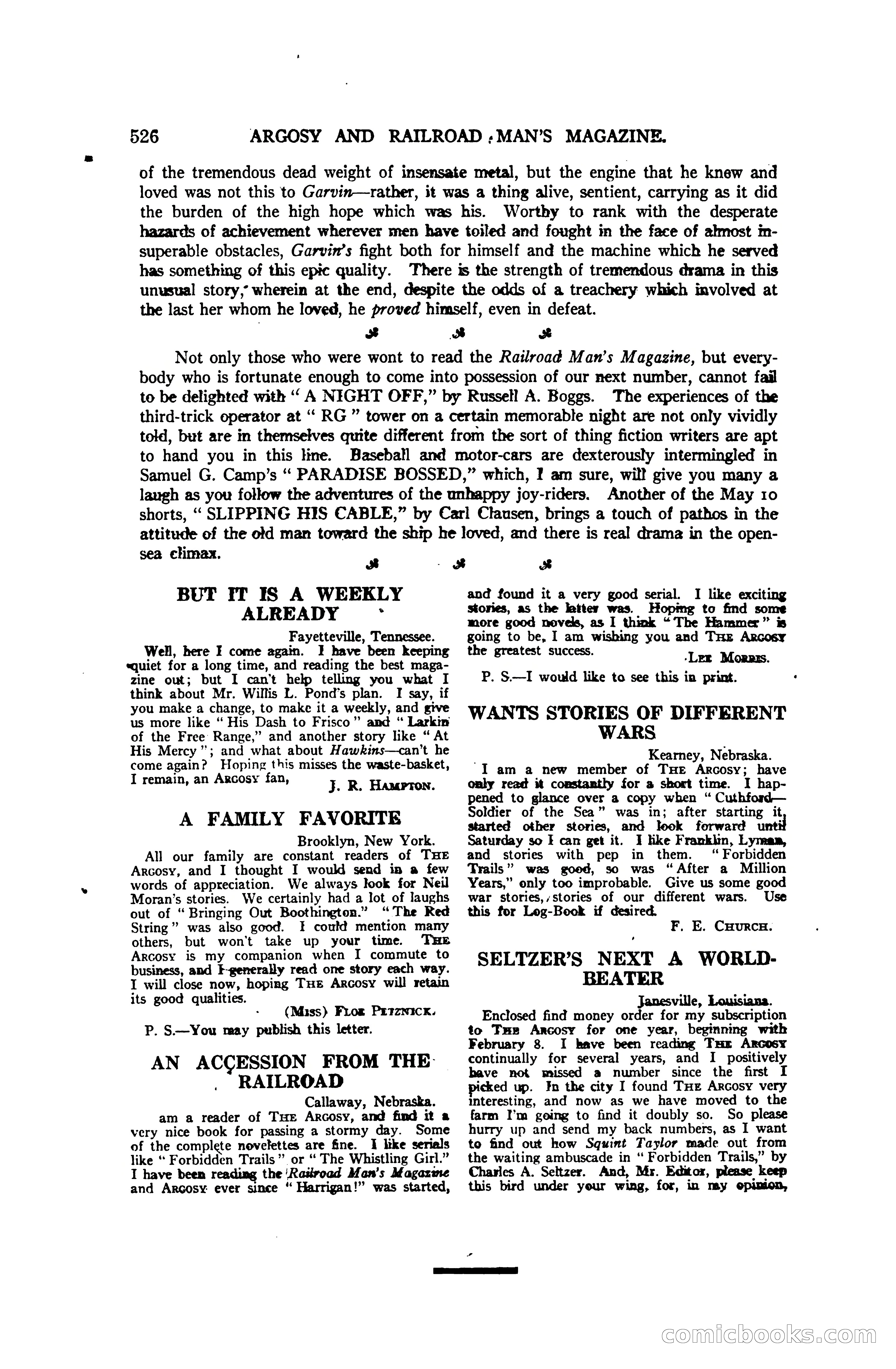 Argosy and Railroad Man's Magazine, Vol. 107 No. 3 — page 184 of 196