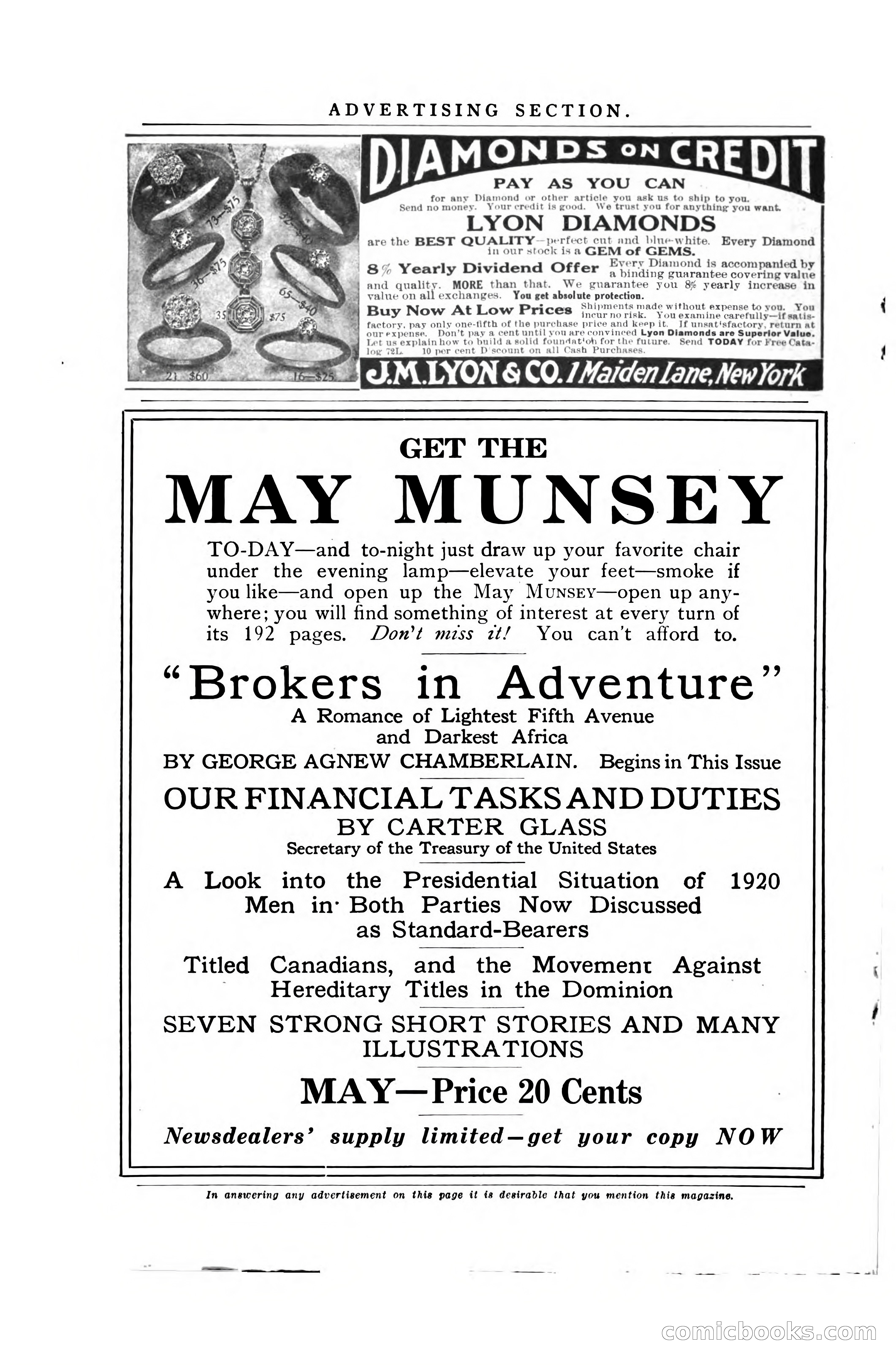 Argosy and Railroad Man's Magazine, Vol. 107 No. 3 — page 190 of 196