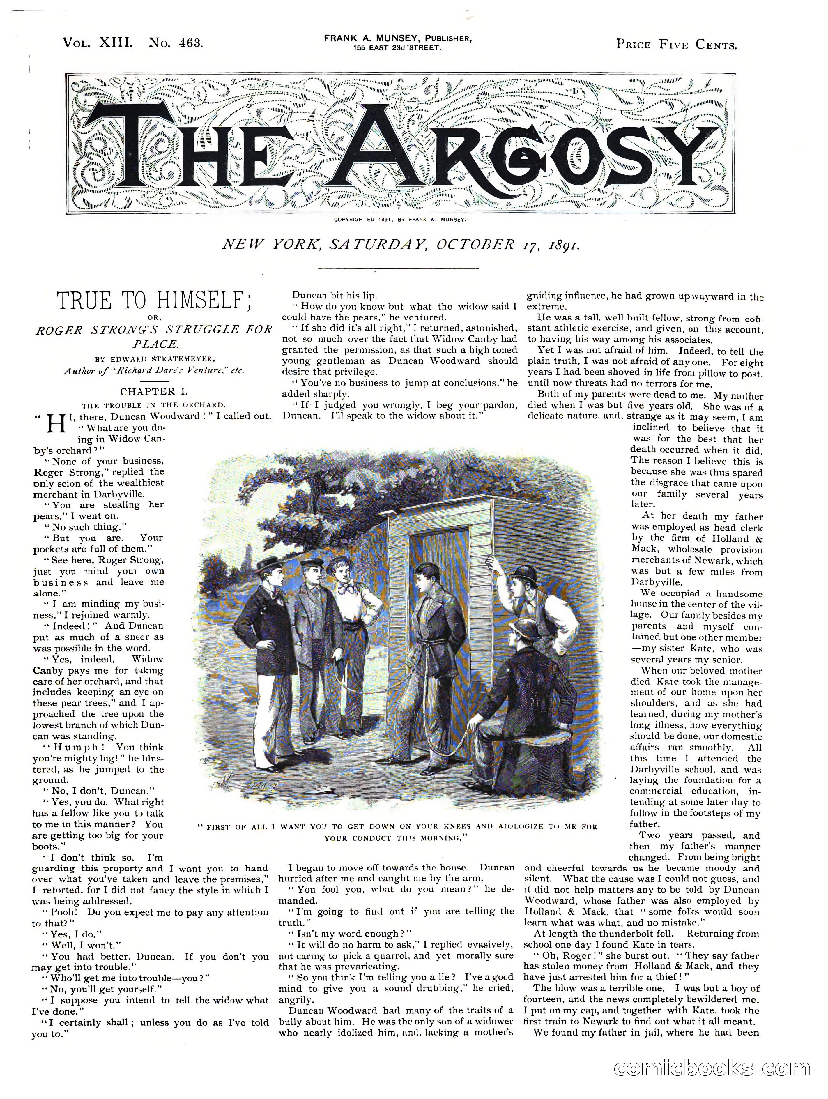 The Argosy, Vol. XIII No. 463 — page 1 of 16