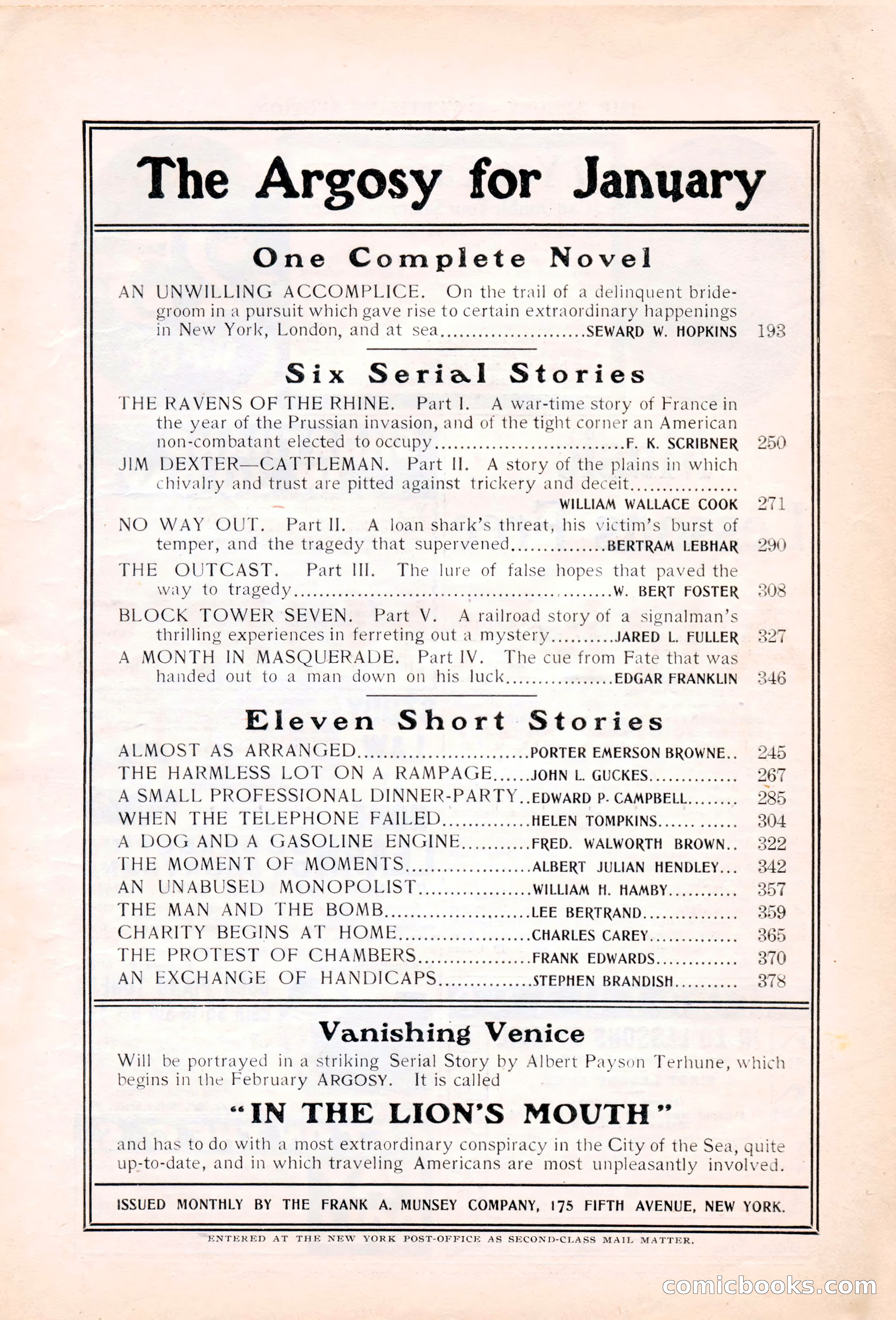 The Argosy, January 1906 — page 5 of 230