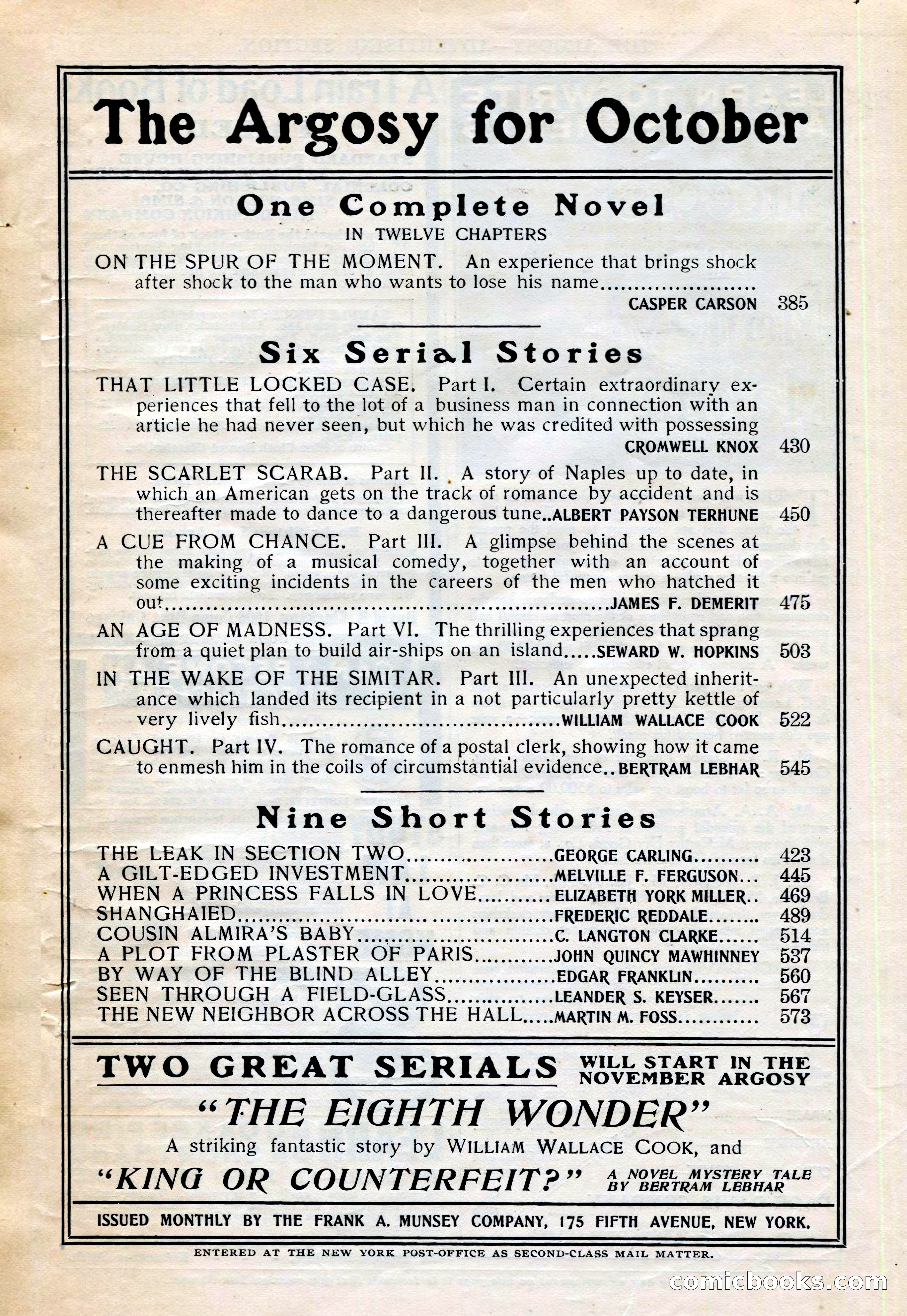 The Argosy, October 1906 — page 5 of 248