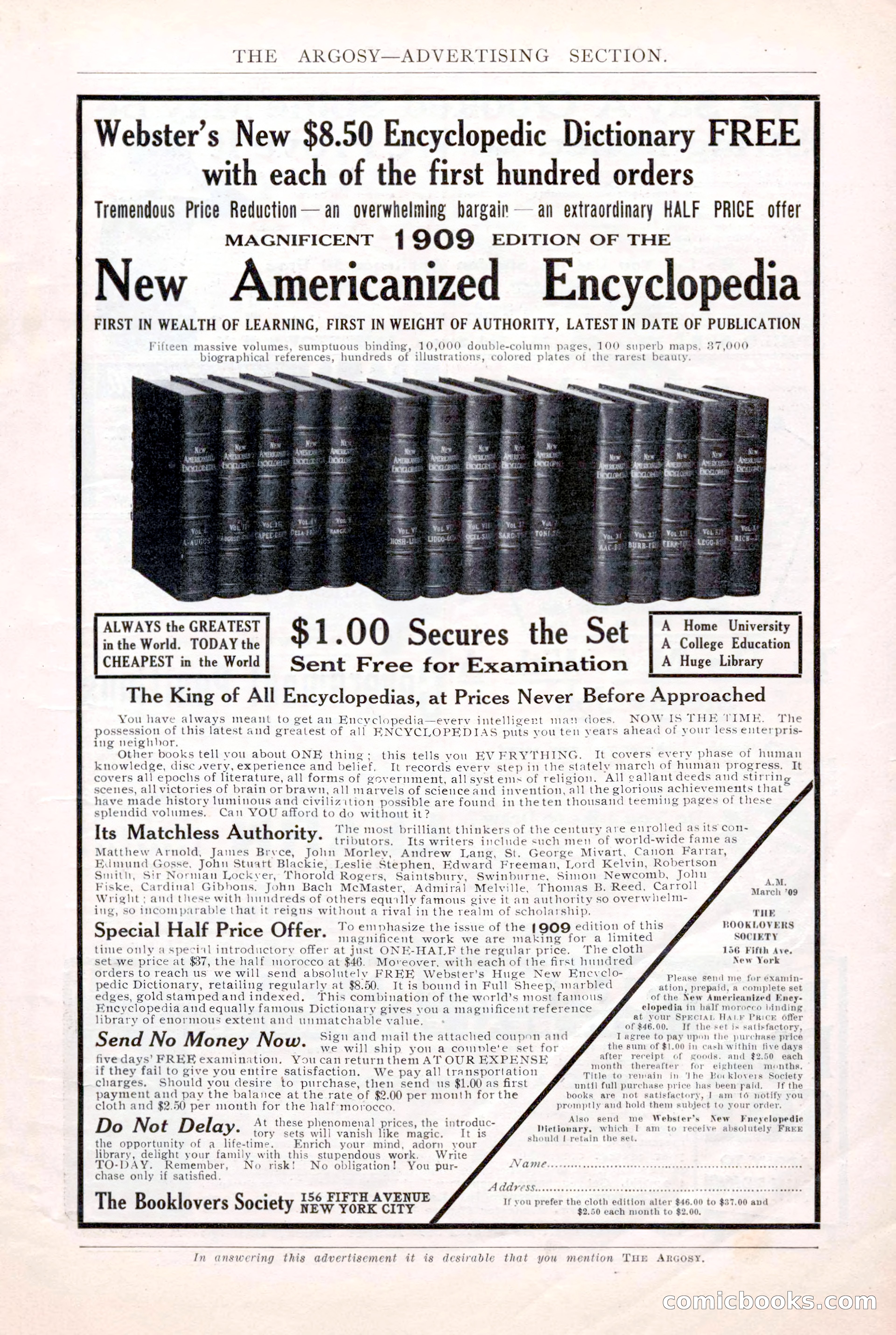 The Argosy for March 1909 — page 9 of 244