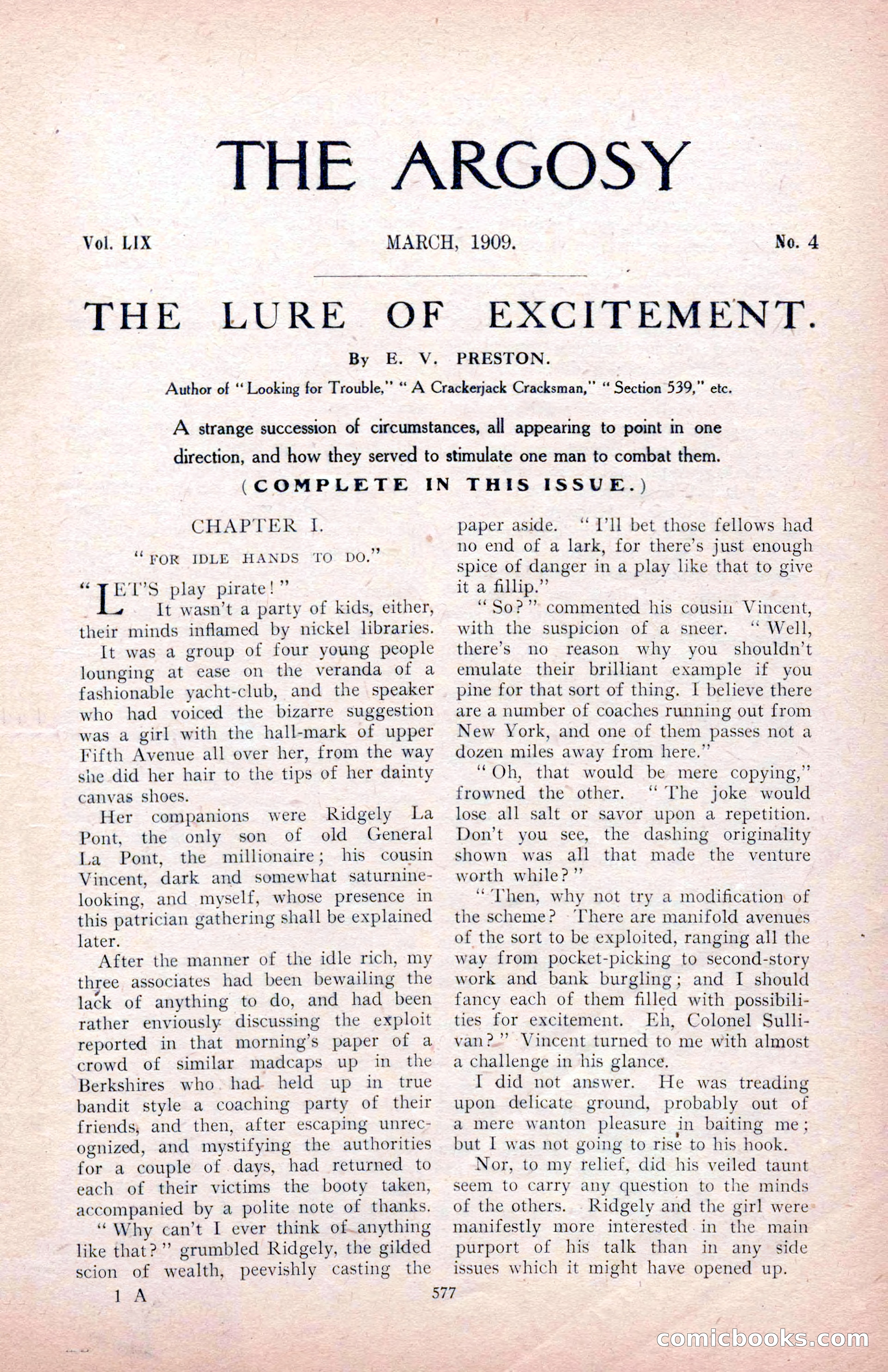 The Argosy for March 1909 — page 15 of 244