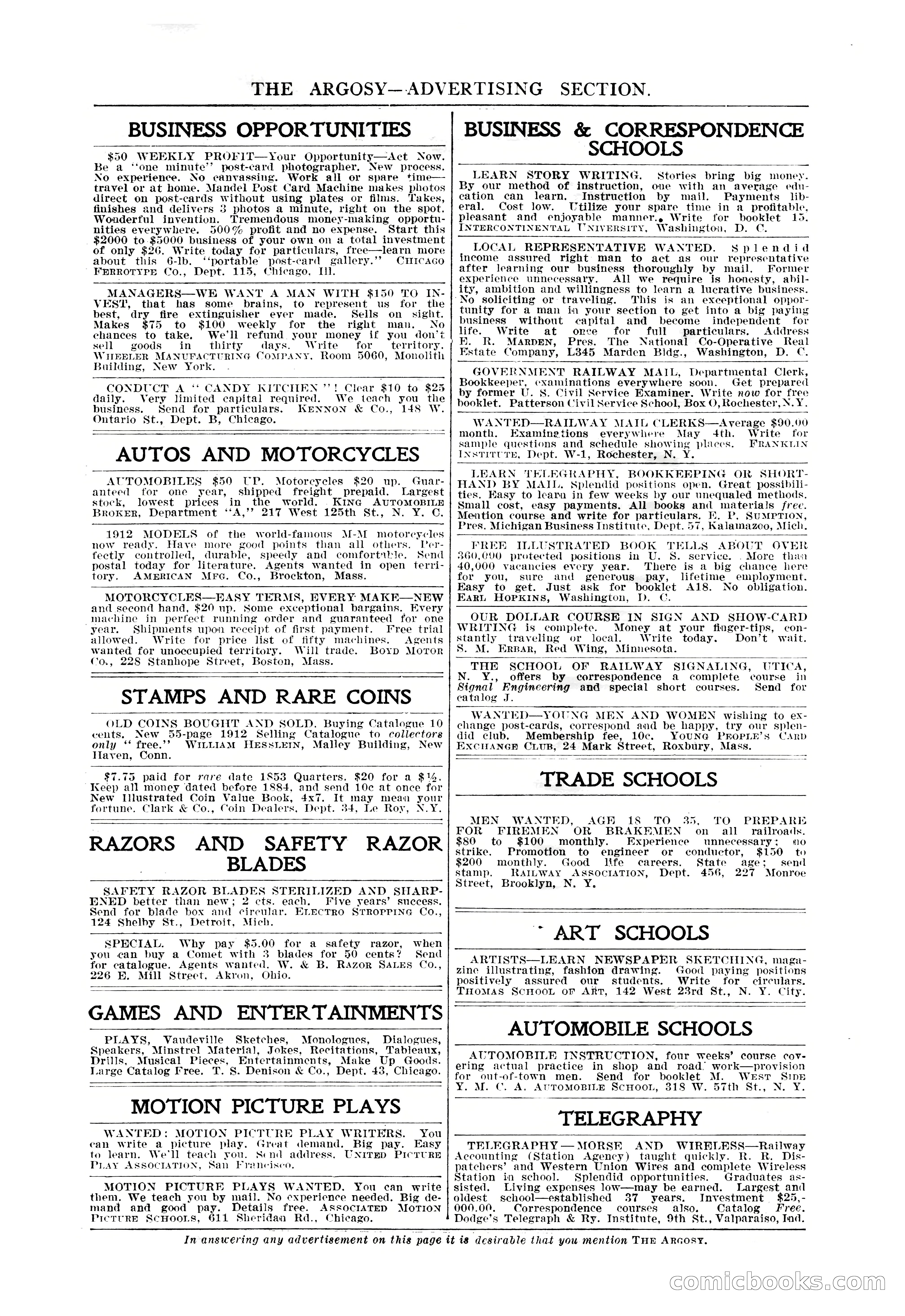 The Argosy, April 1912 — page 9 of 238