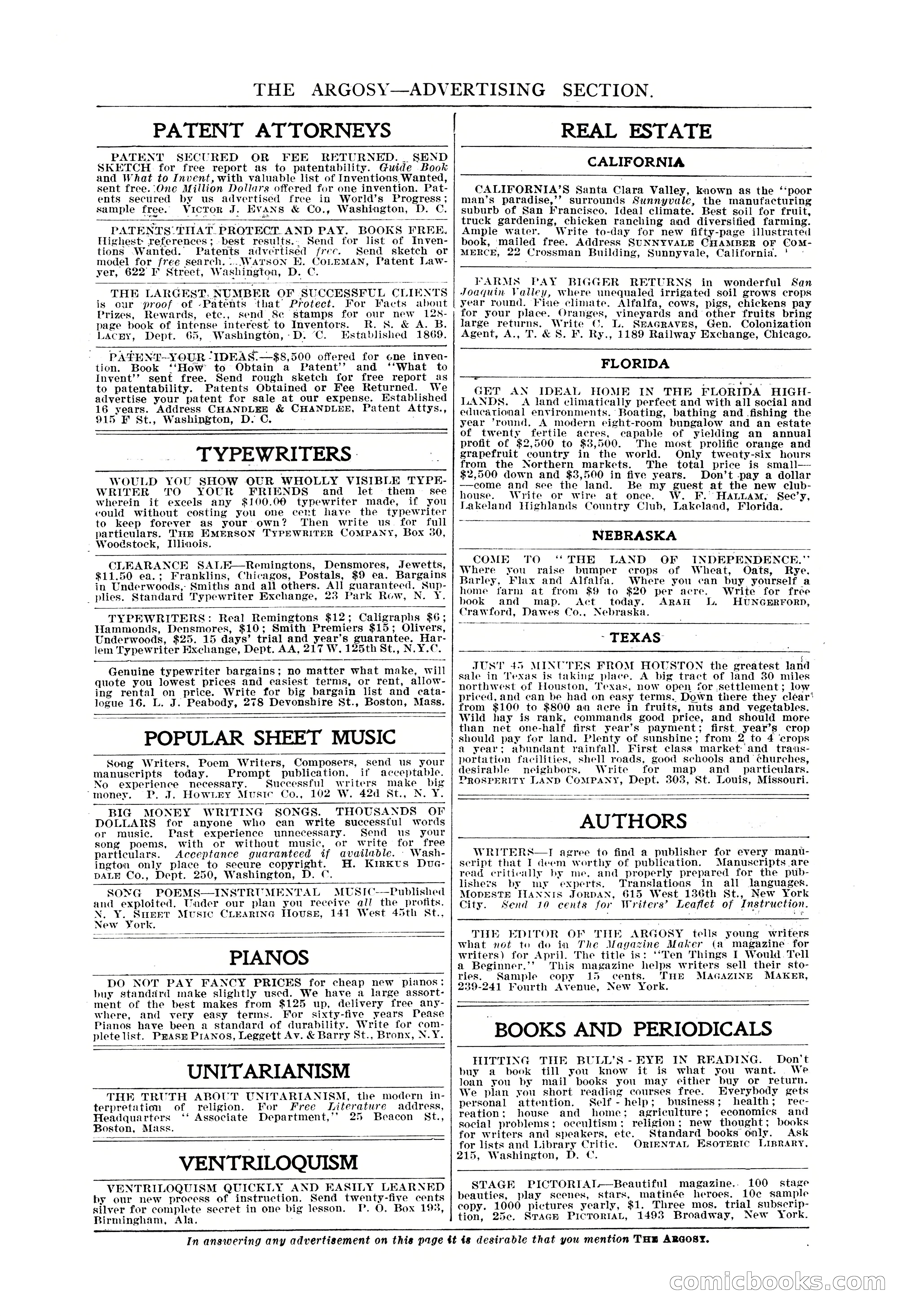 The Argosy, April 1912 — page 10 of 238