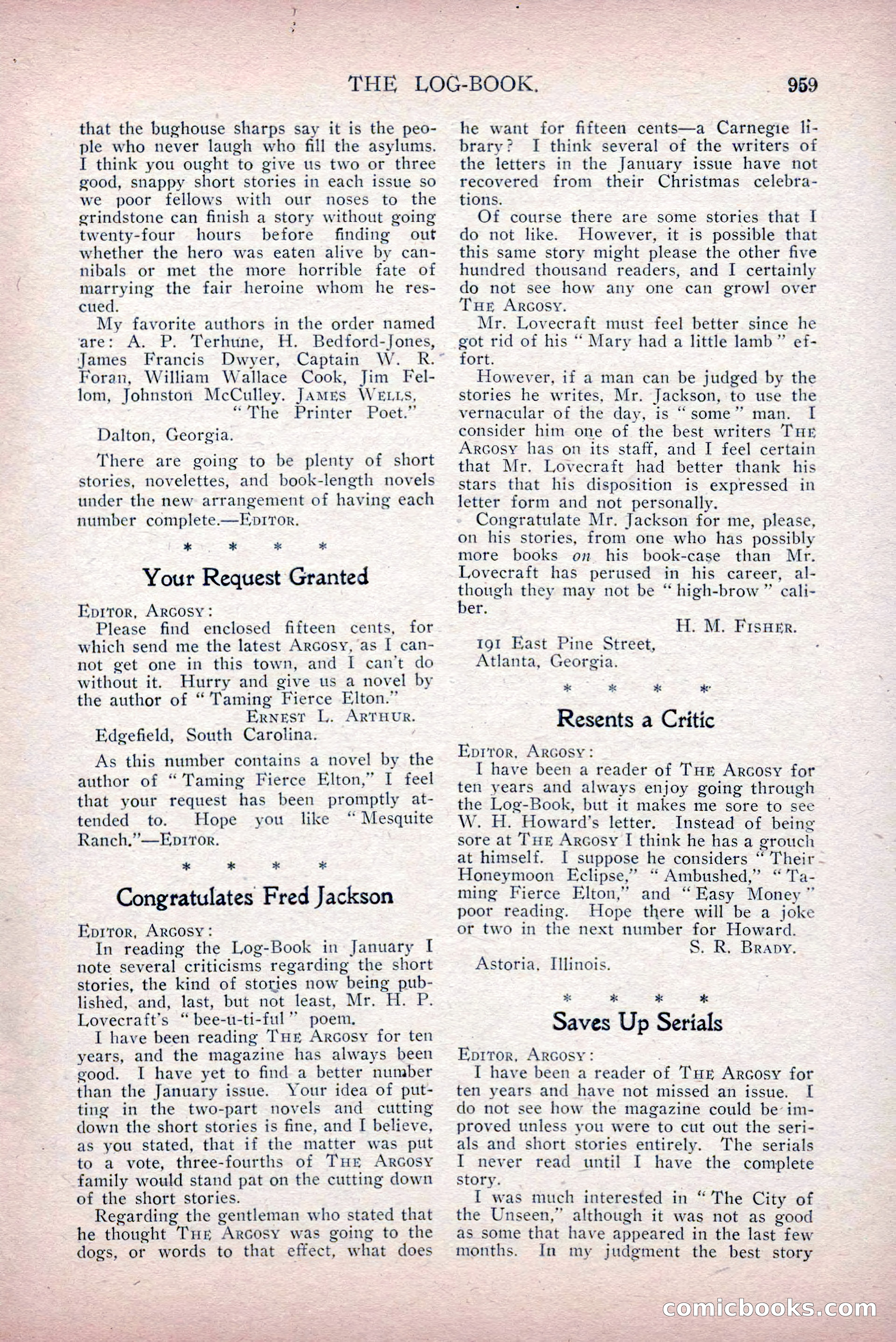 The Argosy, Vol. 75, No. 4 — page 257 of 268