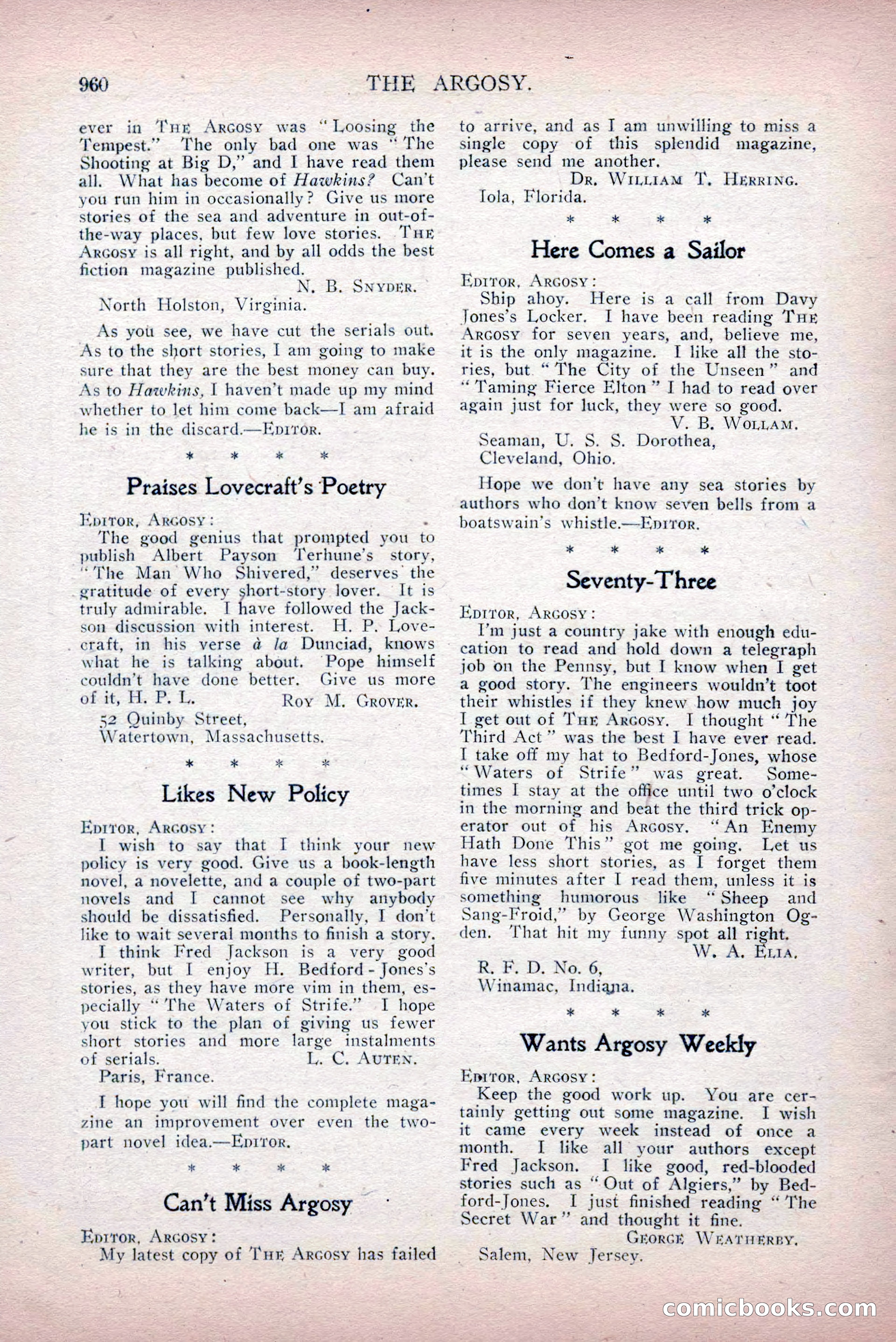 The Argosy, Vol. 75, No. 4 — page 258 of 268