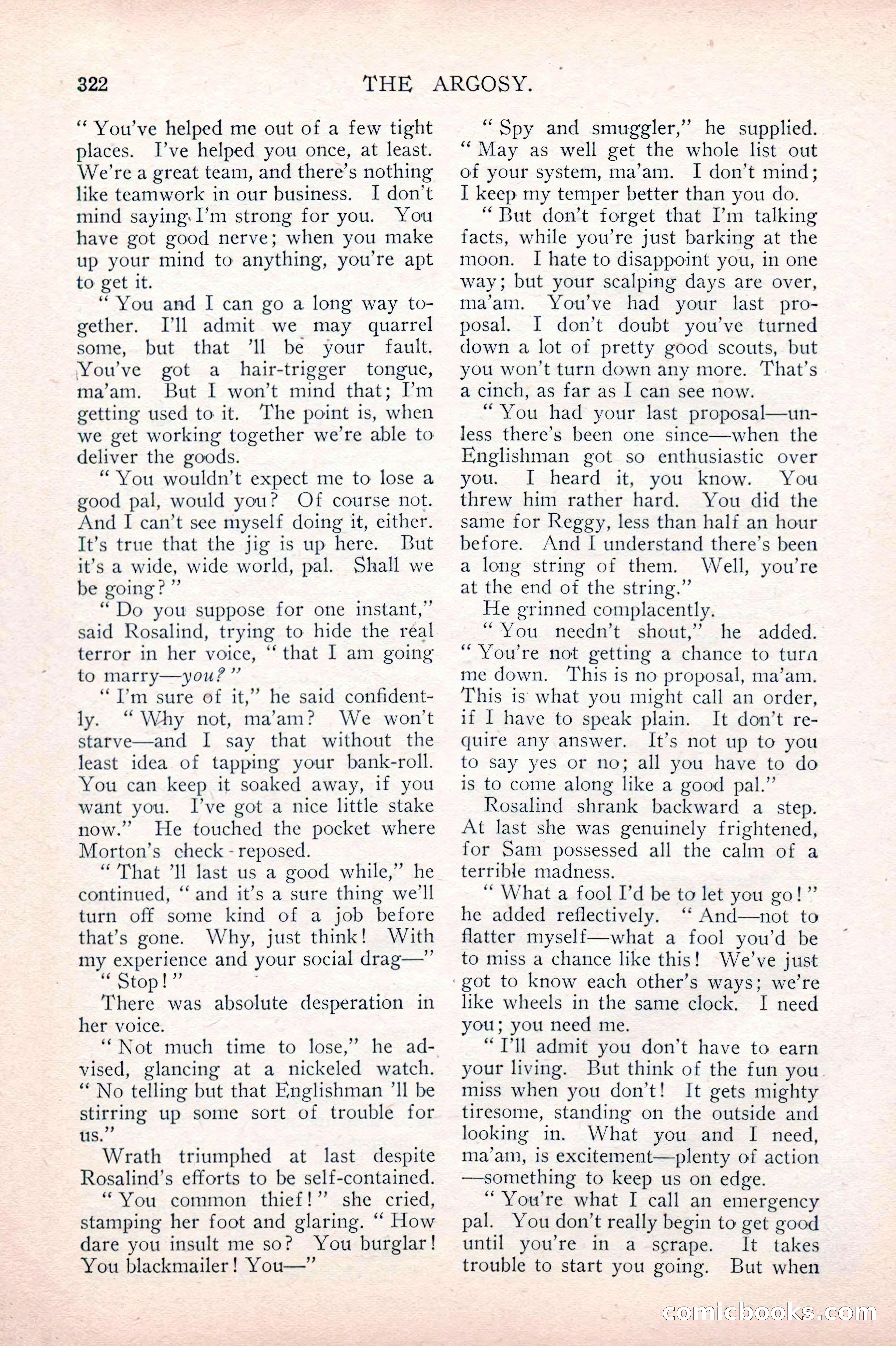 The Argosy, September 1915 — page 108: Pulp Fiction, 1915