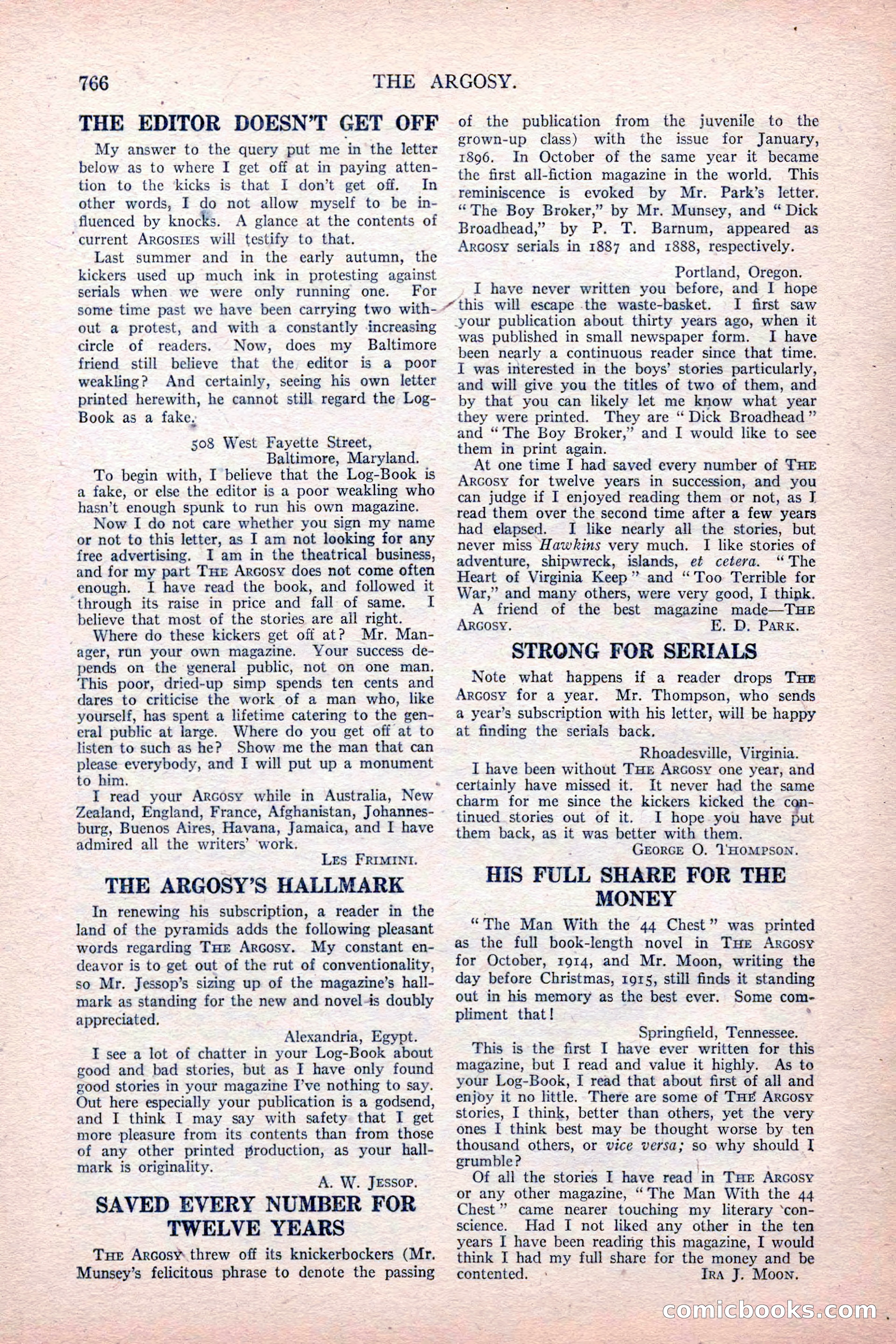The Argosy, Vol. 81, No. 4 — page 200 of 216