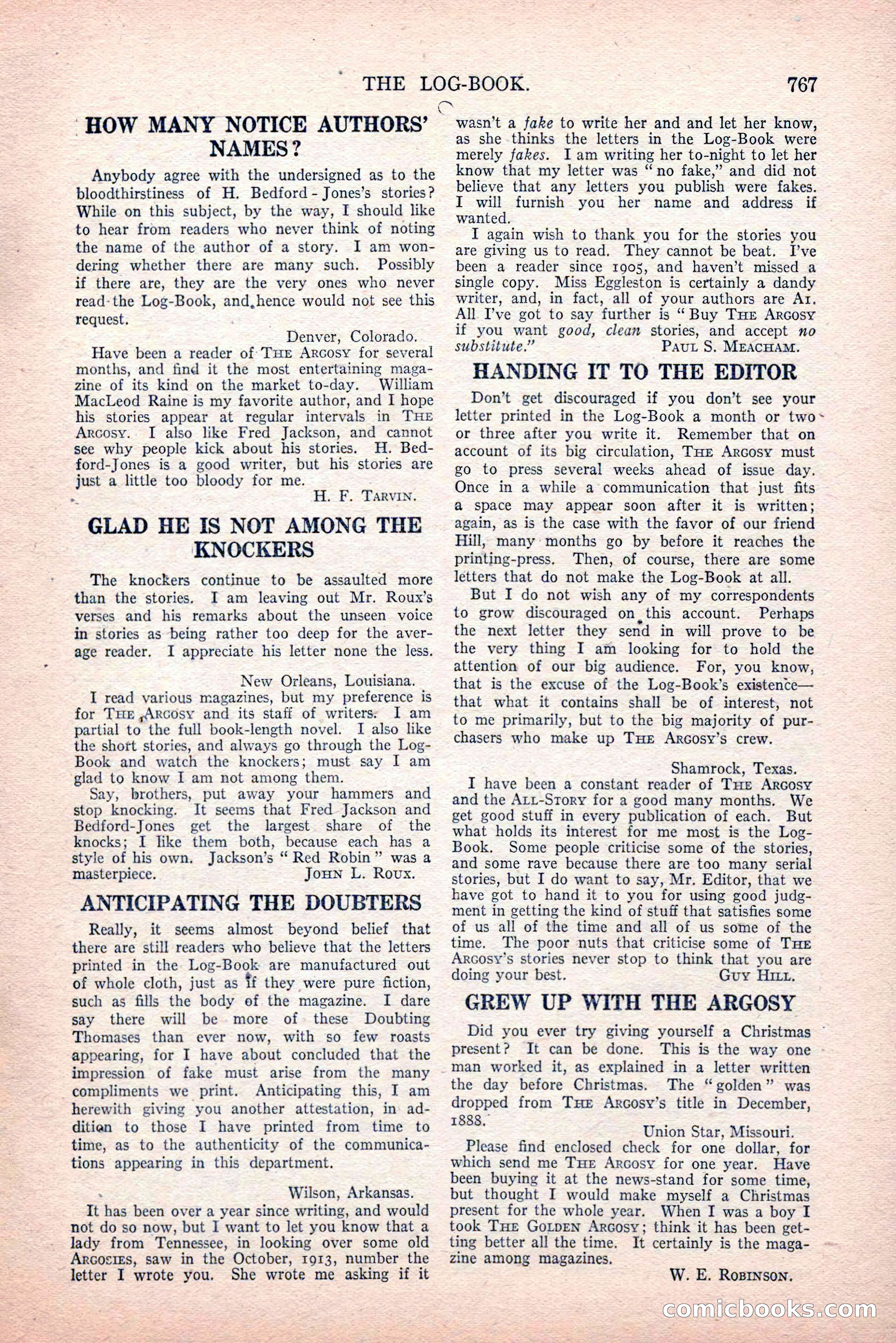 The Argosy, Vol. 81, No. 4 — page 201 of 216