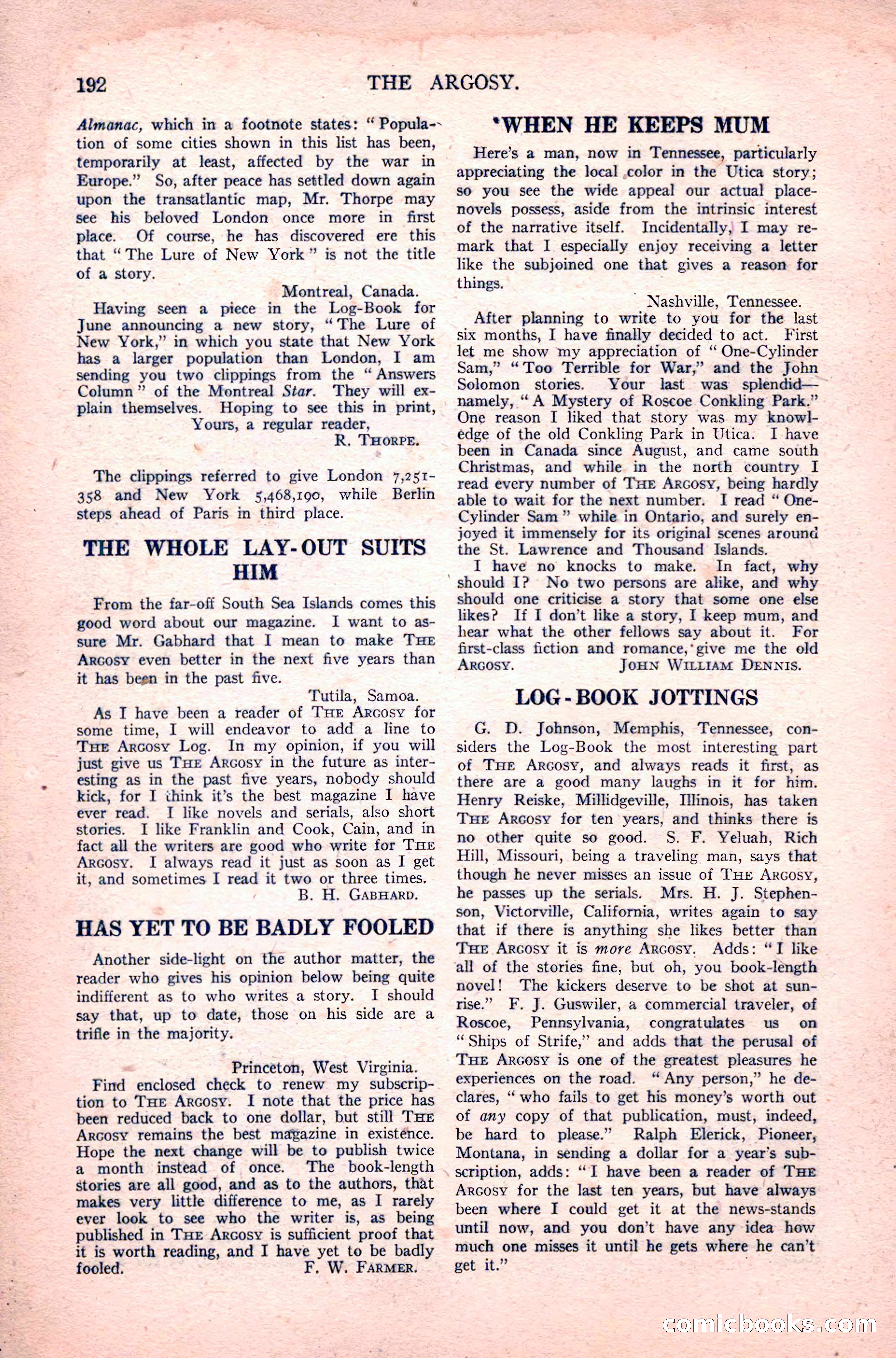 The Argosy, Vol. 83 No. 1 — page 202 of 204