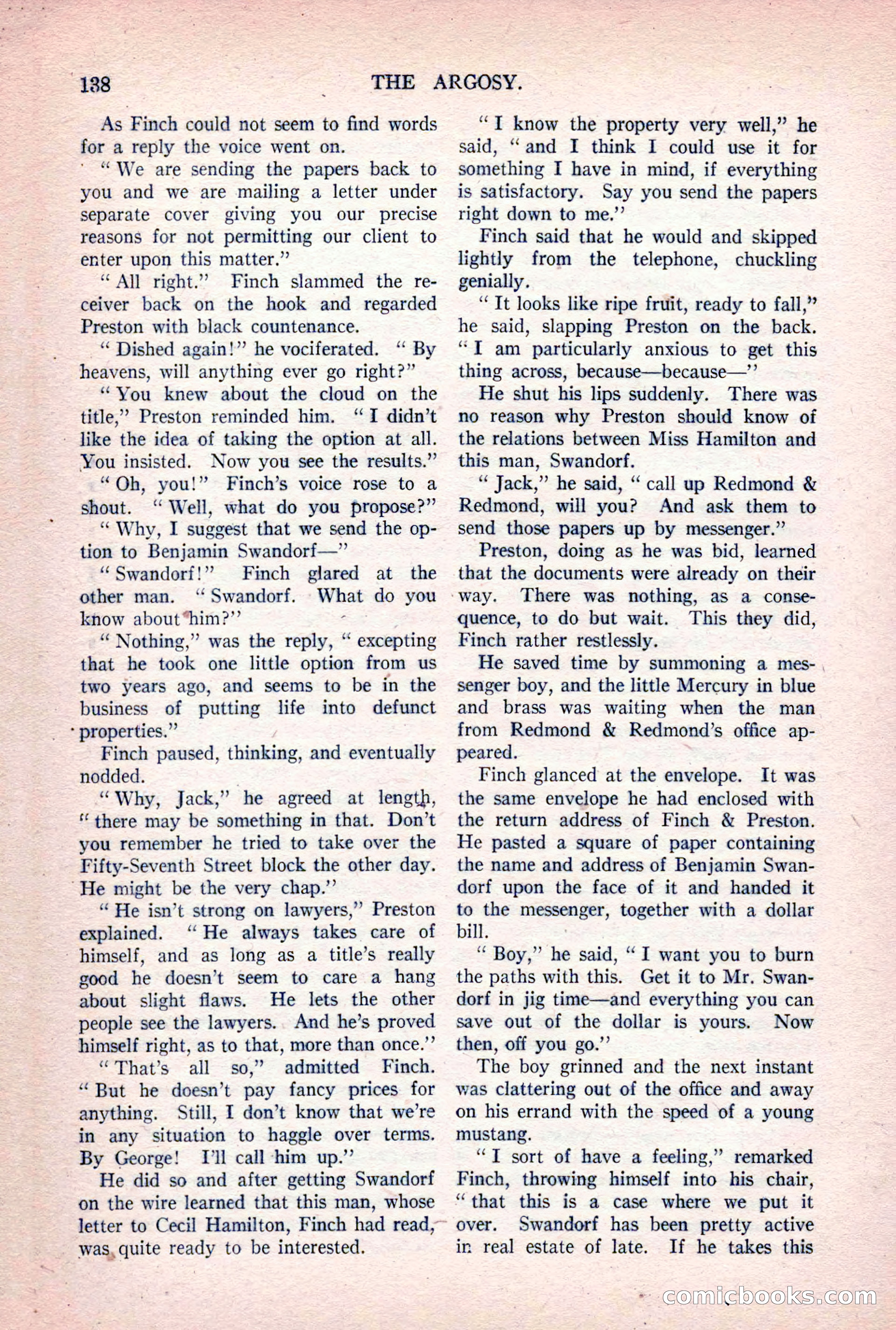 The Argosy, Vol. 84 No. 1 — page 148 of 212