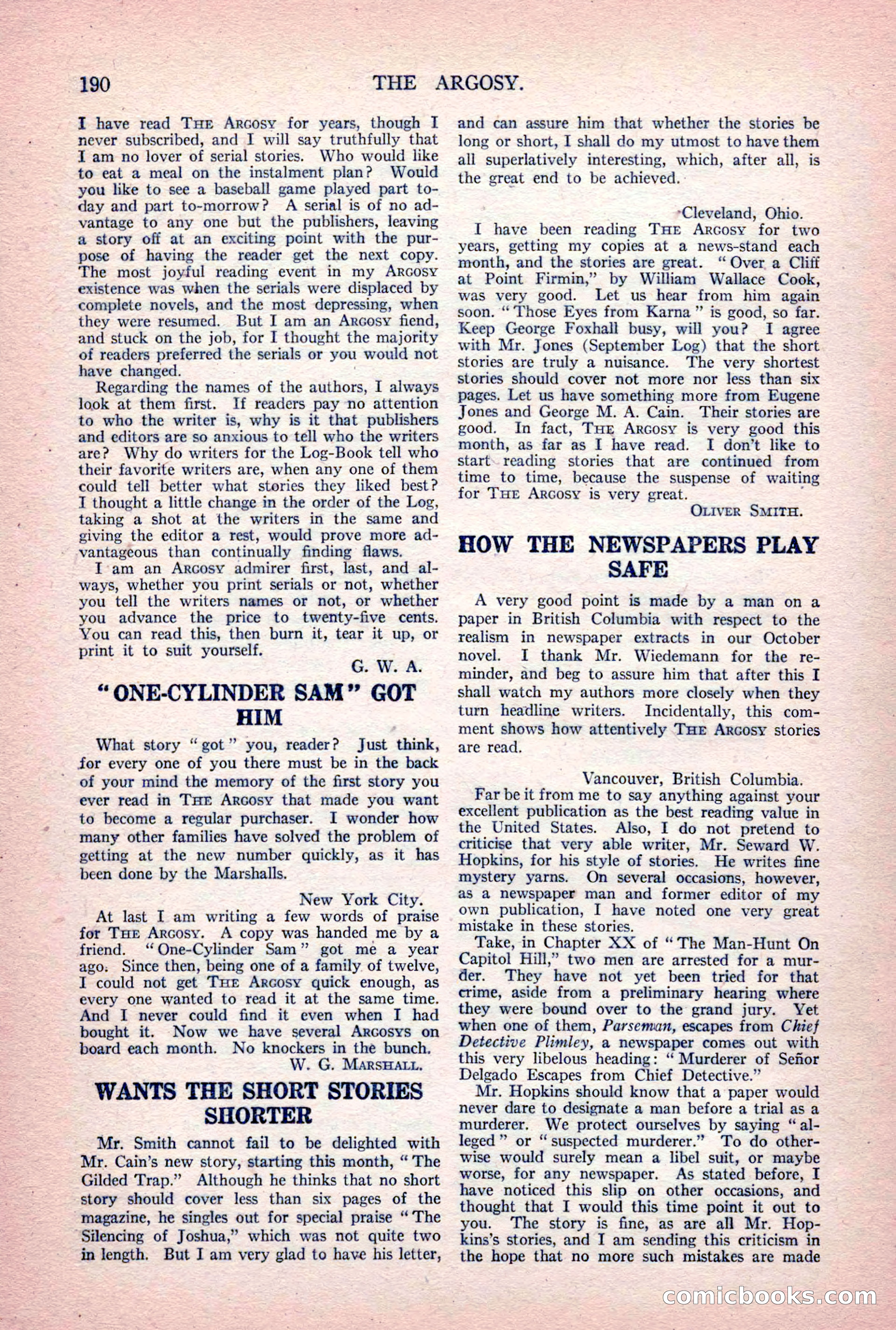 The Argosy, Vol. 84 No. 1 — page 200 of 212