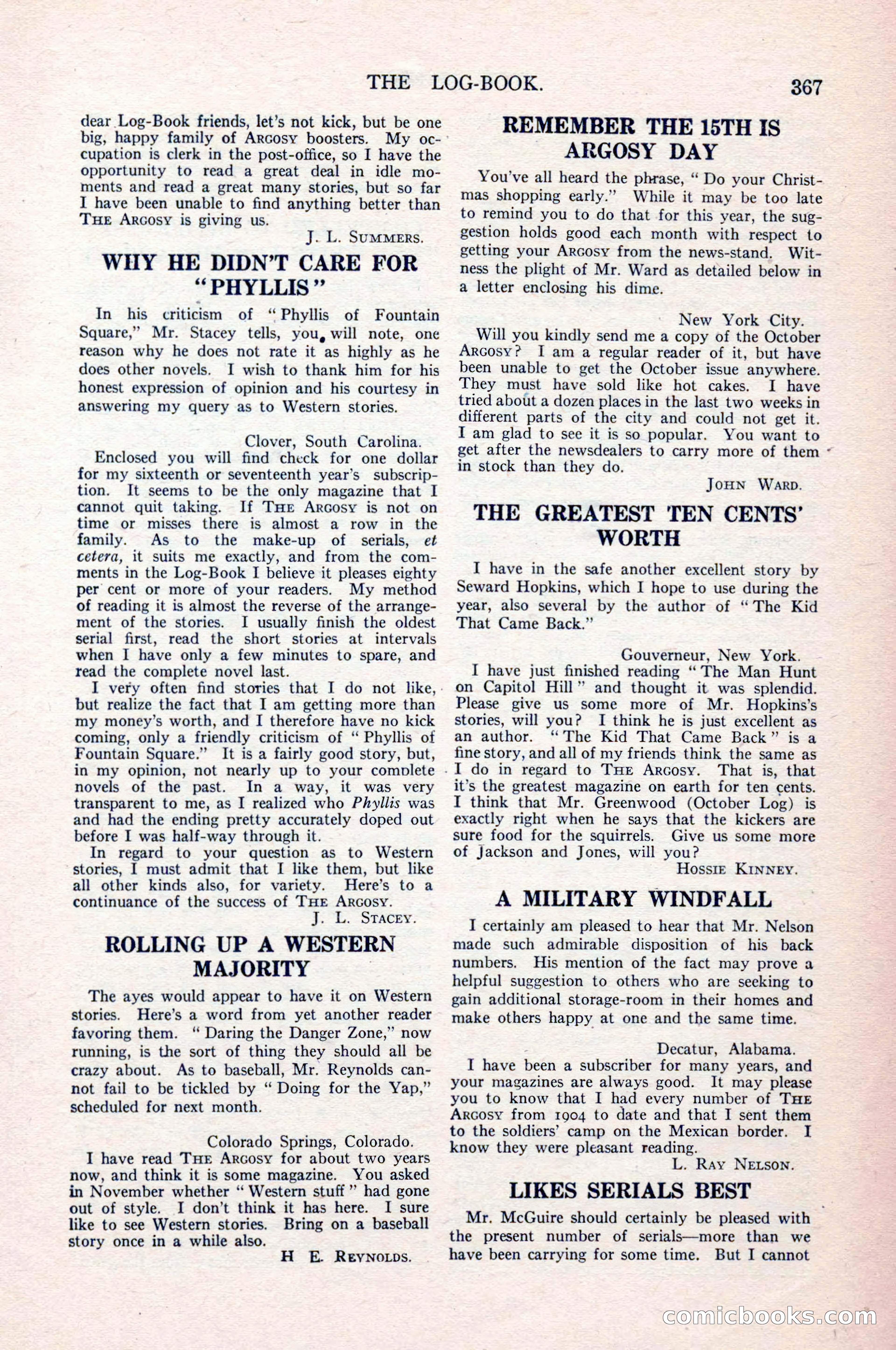The Argosy, Vol. 84 No. 2 — page 185 of 192