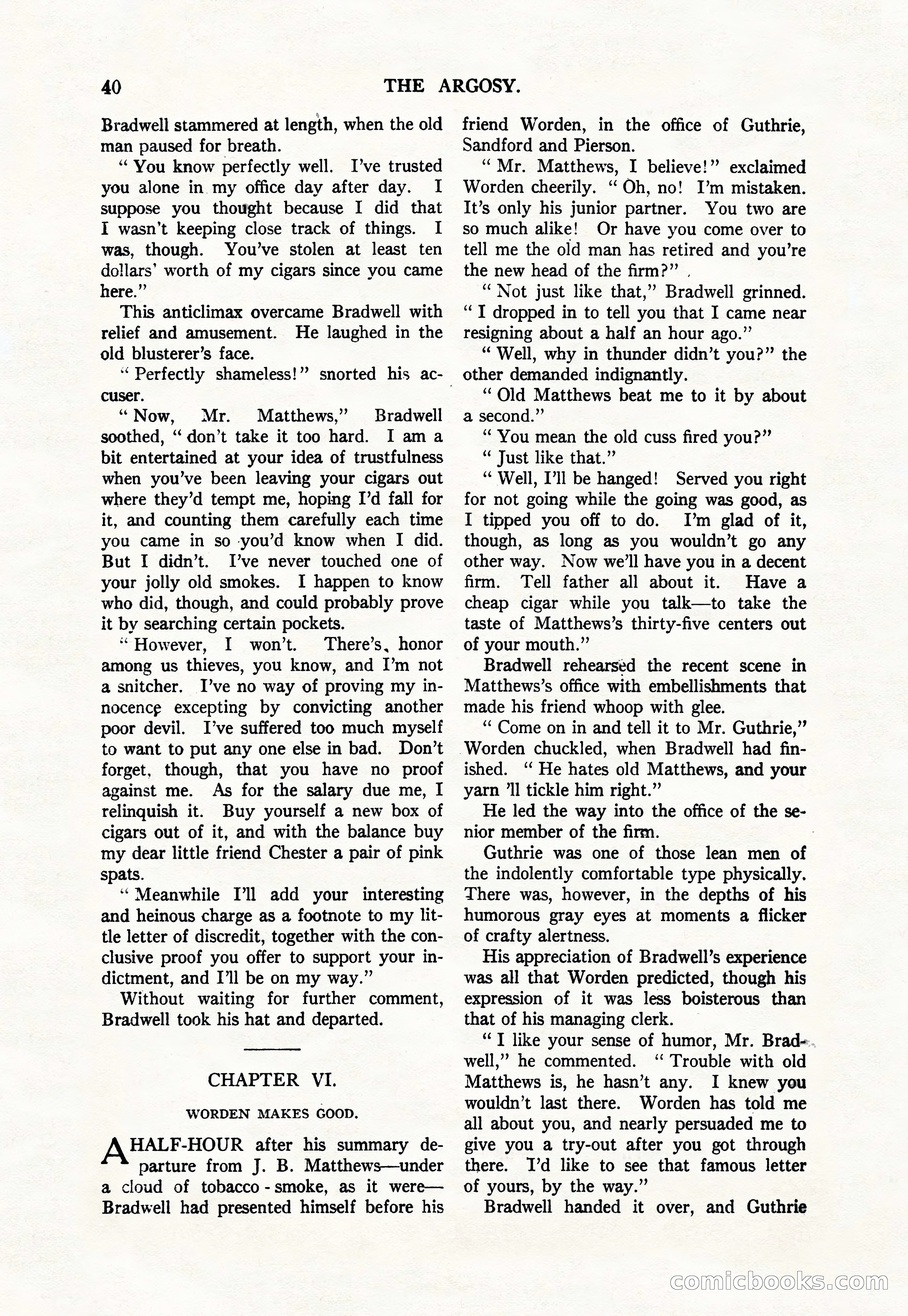 Argosy, Vol. 111, No. 1 — page 50 of 188