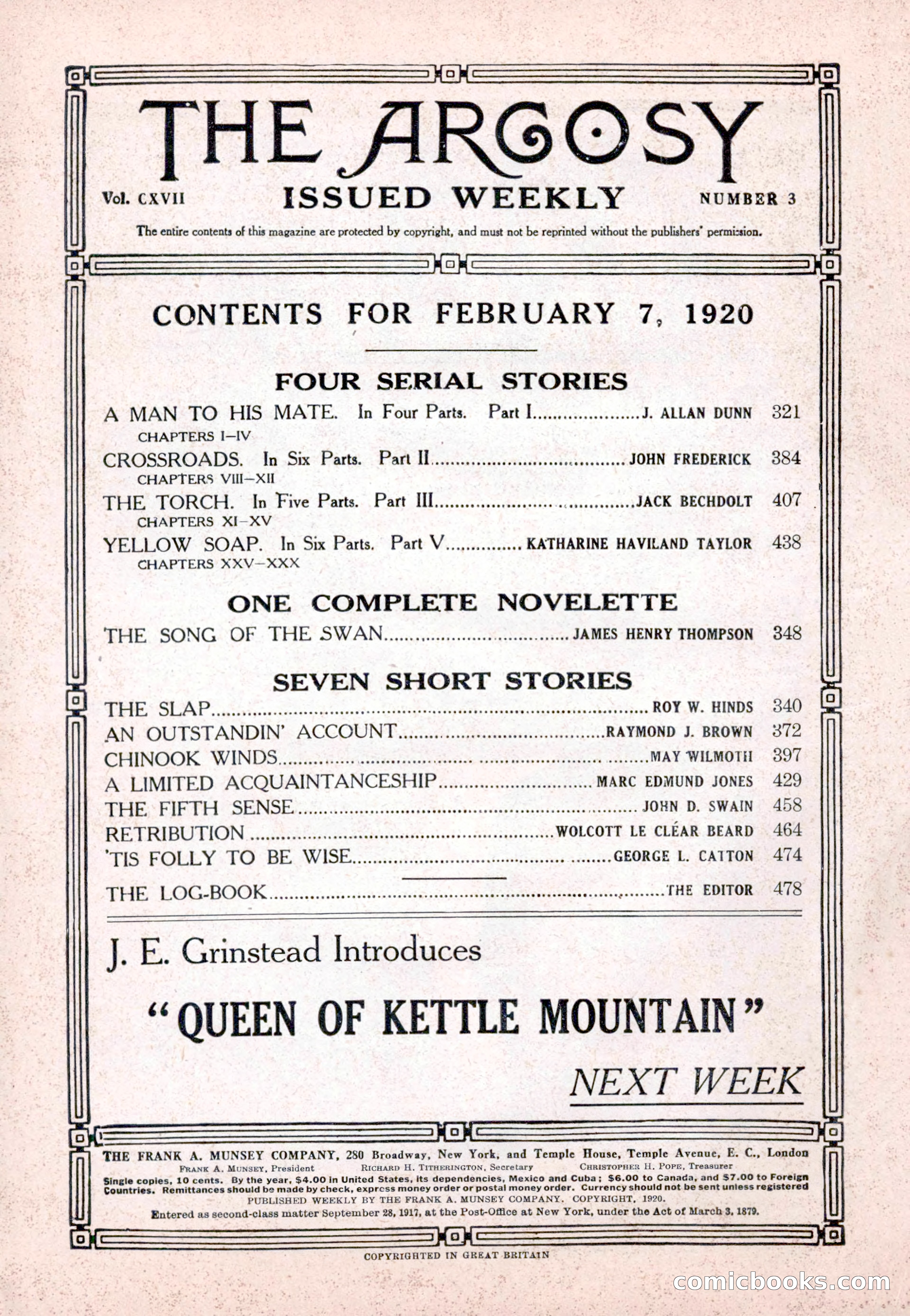 Argosy, Vol. 117, No. 3 — page 4 of 188
