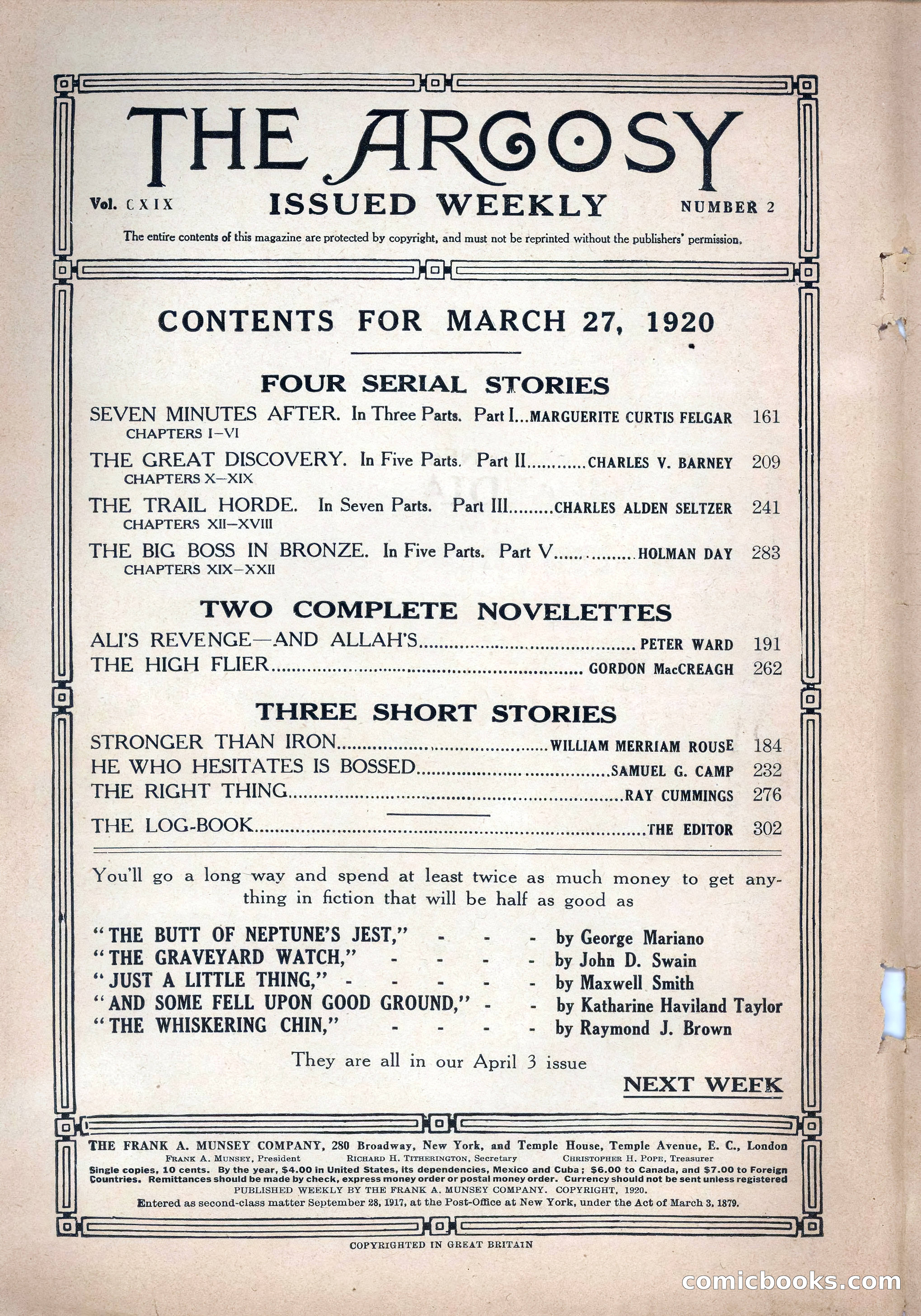 Argosy, Vol. 119, No. 2 — page 4 of 160