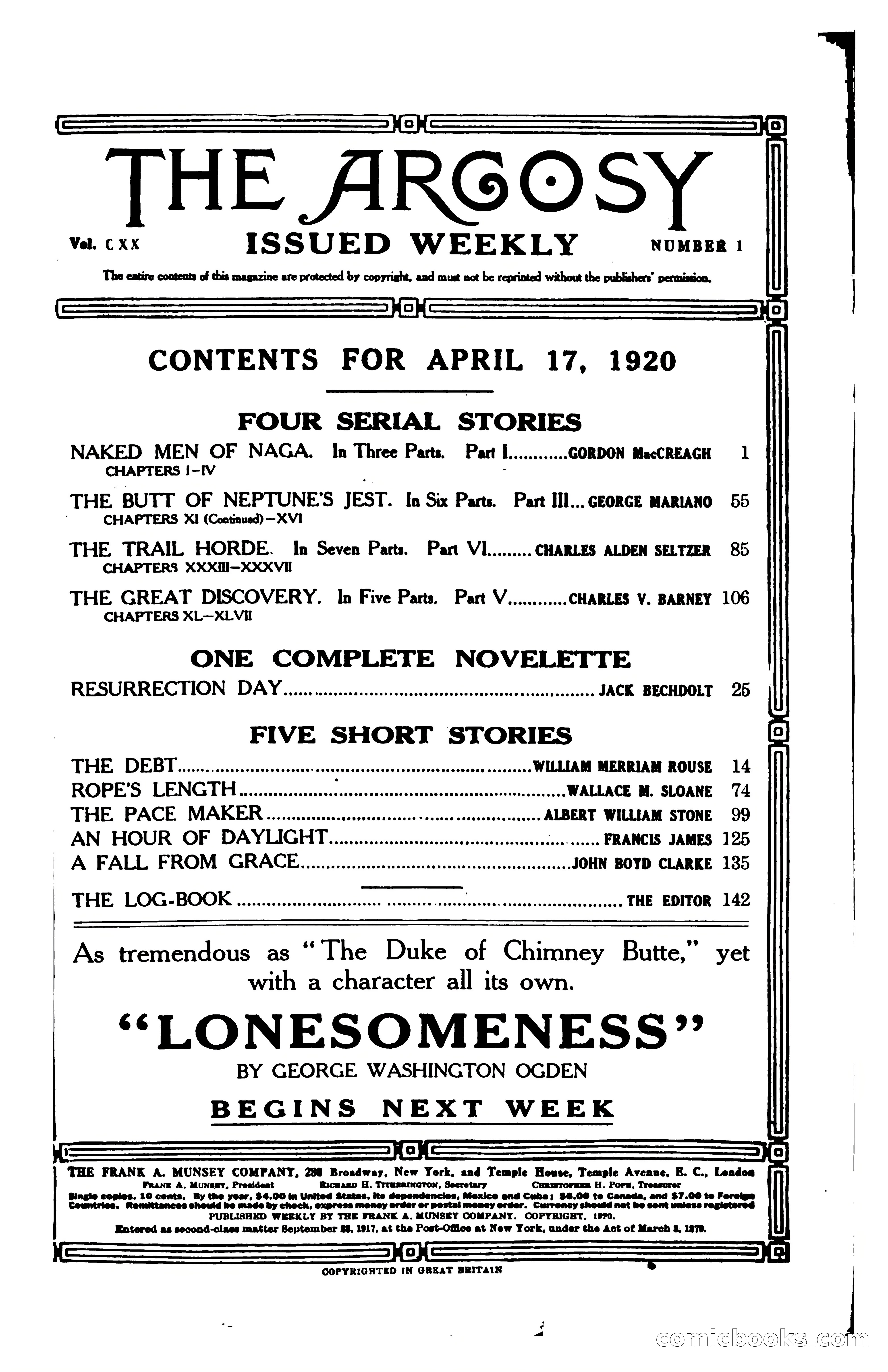 Argosy, Vol. 120, No. 1 — page 4 of 160