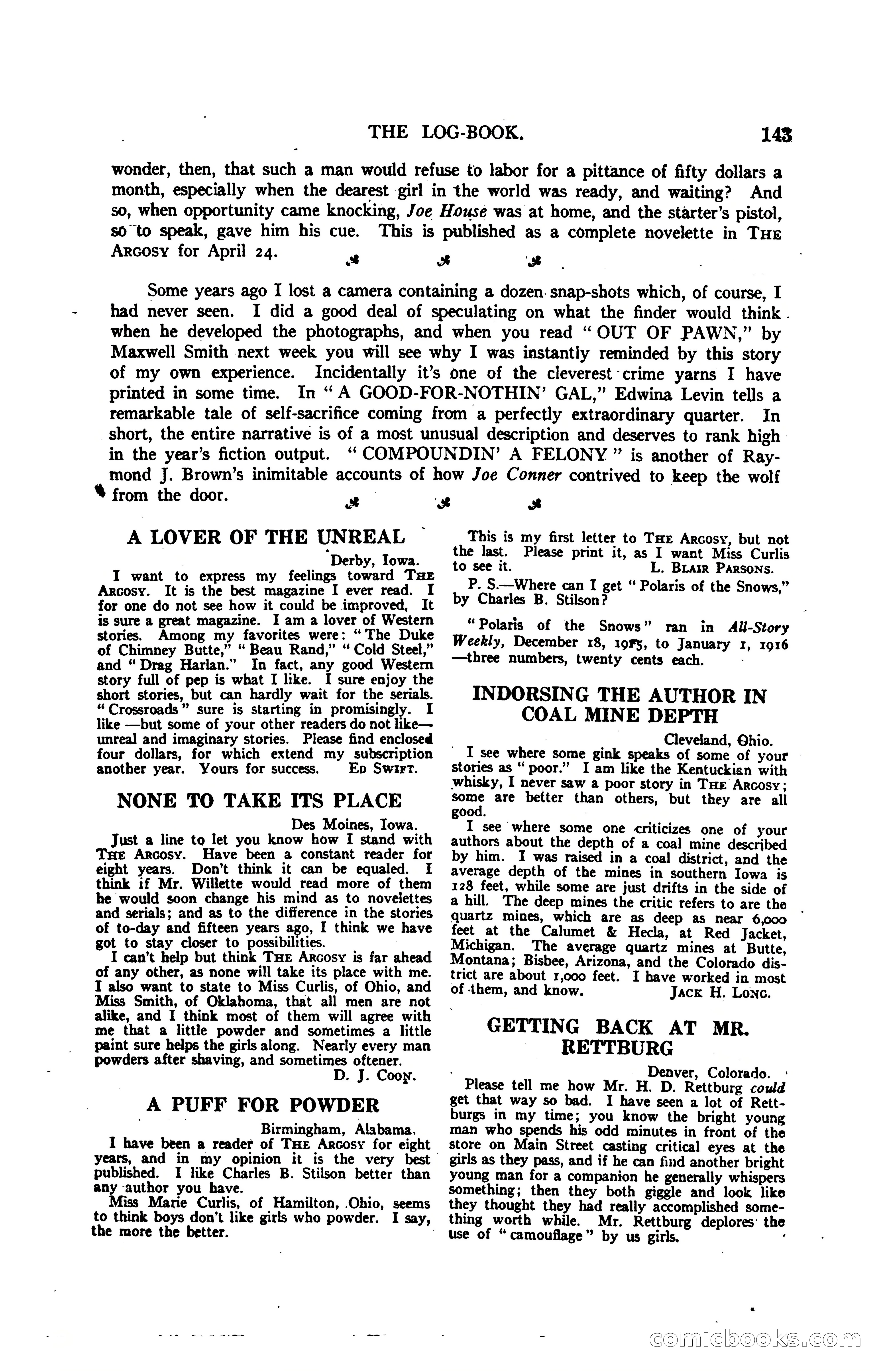 Argosy, Vol. 120, No. 1 — page 153 of 160
