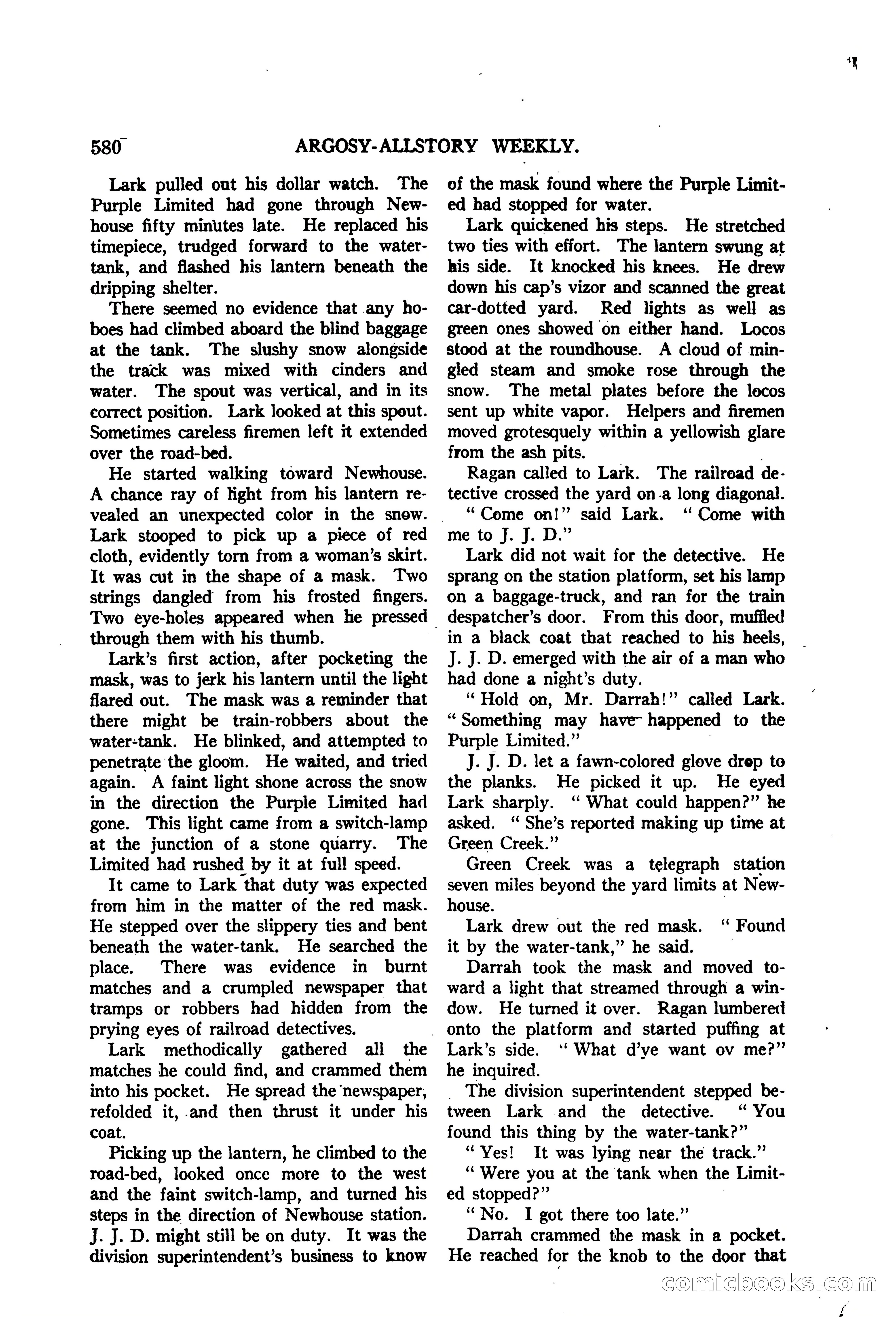 Argosy All-Story Weekly — "The Purple Limited" — page 14 of 208
