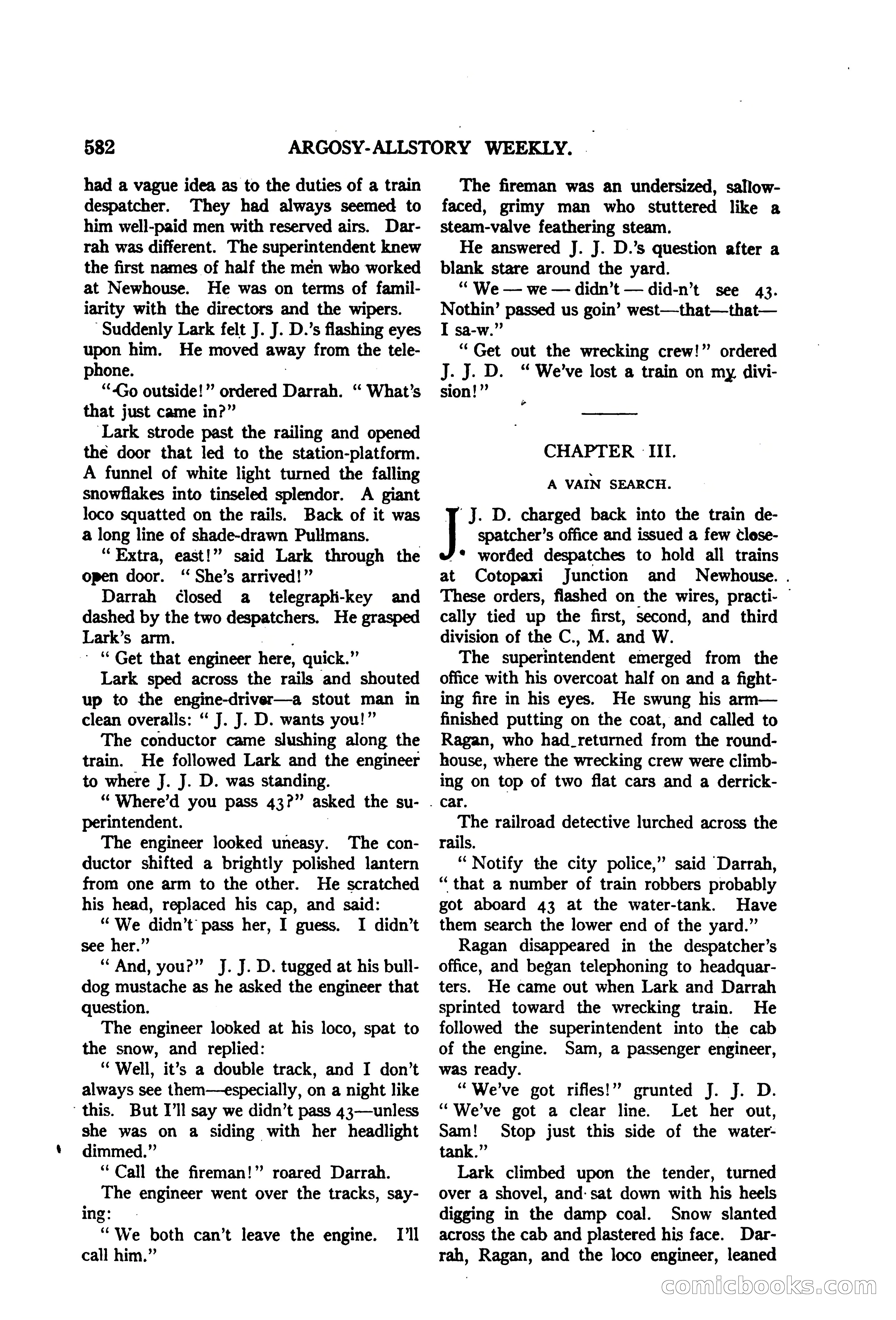 Argosy All-Story Weekly — "The Purple Limited" — page 16 of 208