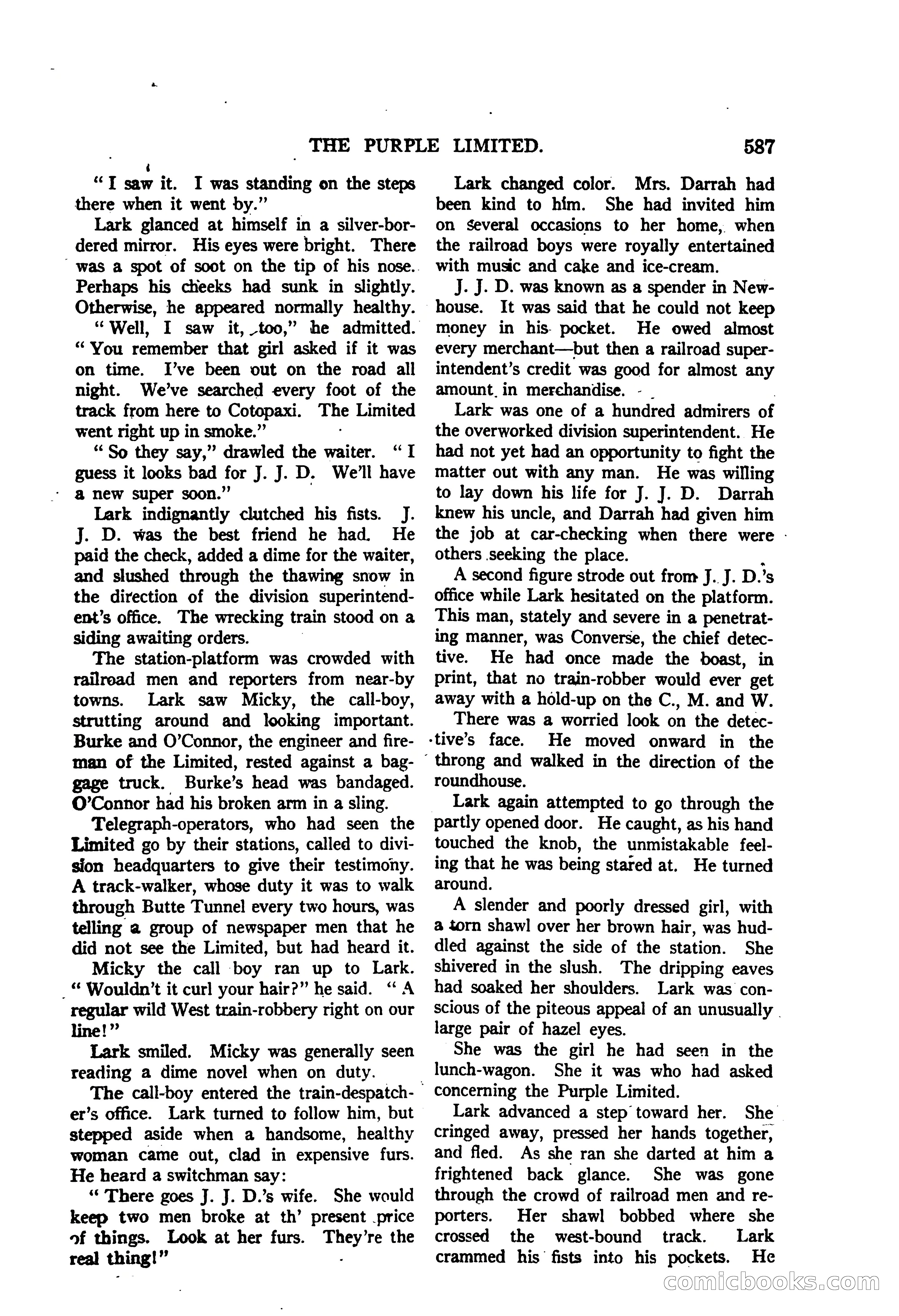 Argosy All-Story Weekly — "The Purple Limited" — page 21 of 208