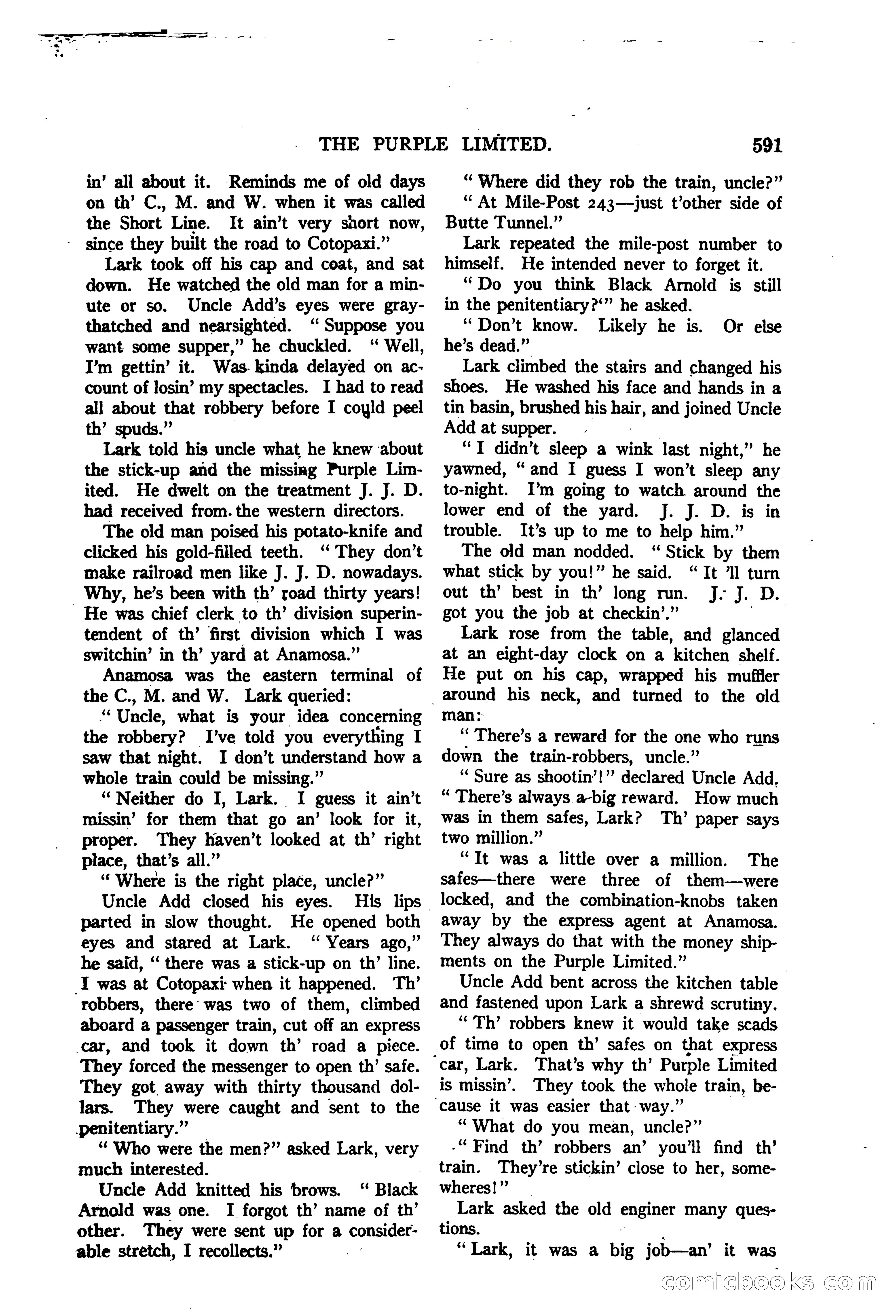 Argosy All-Story Weekly — "The Purple Limited" — page 25 of 208