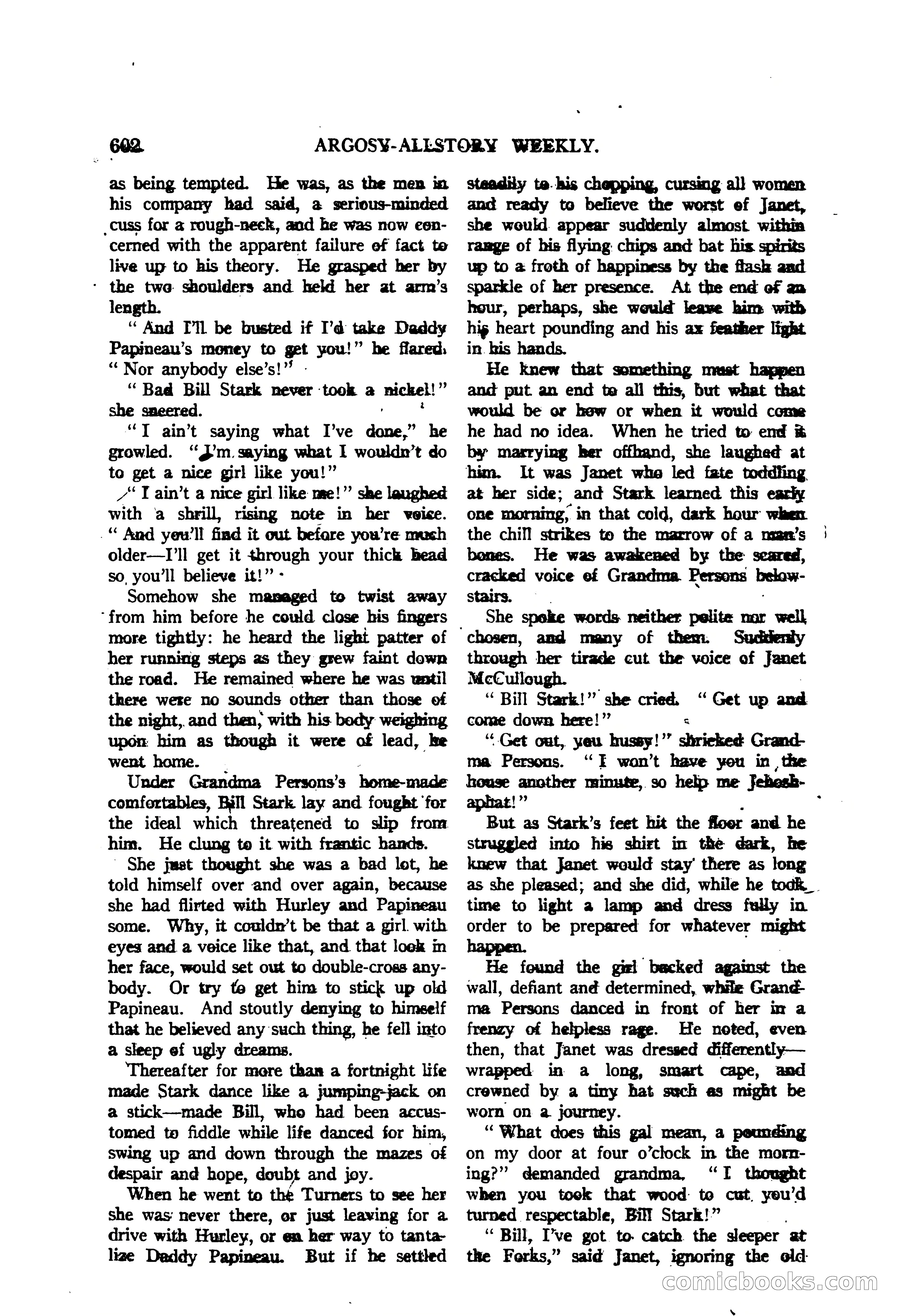Argosy All-Story Weekly — "The Purple Limited" — page 36 of 208