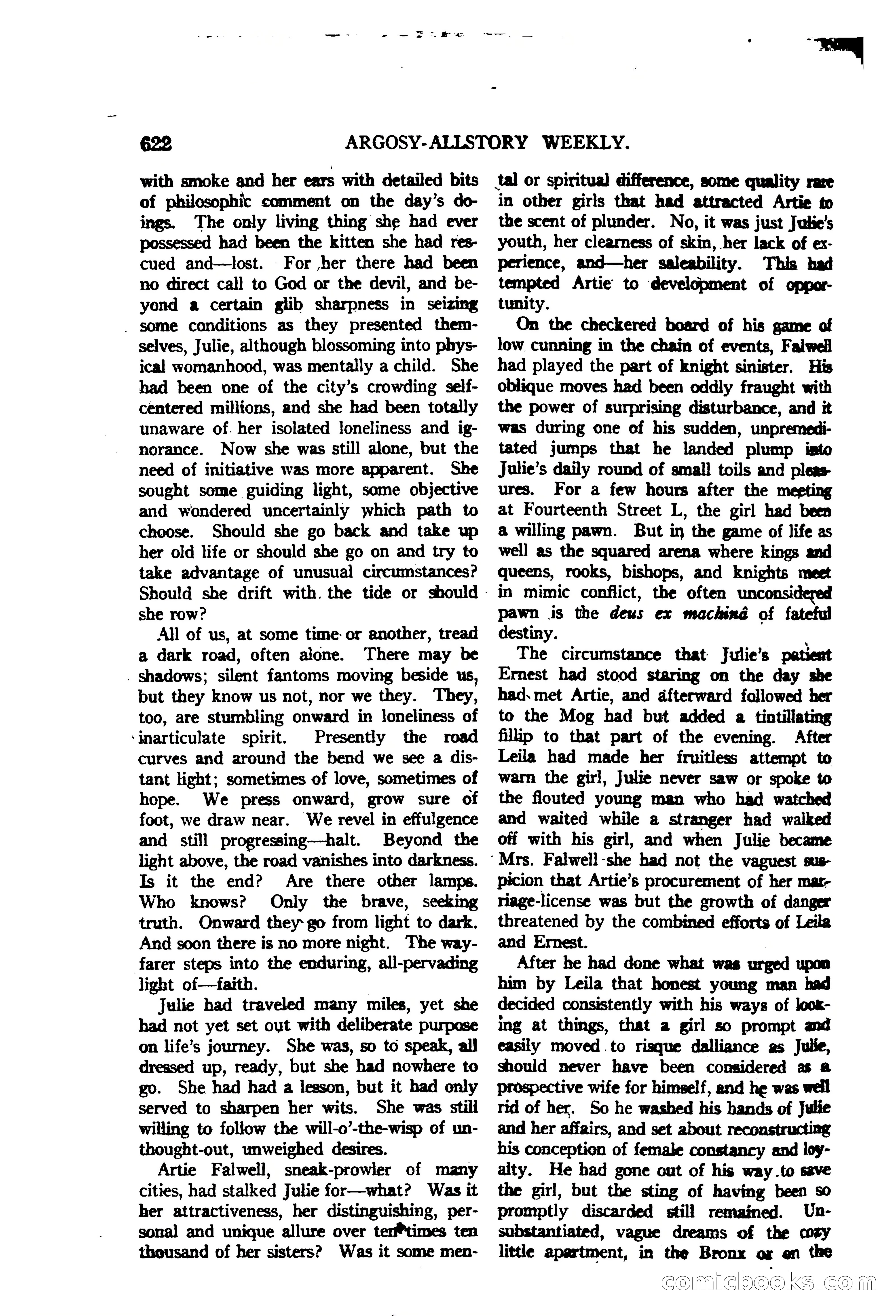 Argosy All-Story Weekly — "The Purple Limited" — page 56 of 208