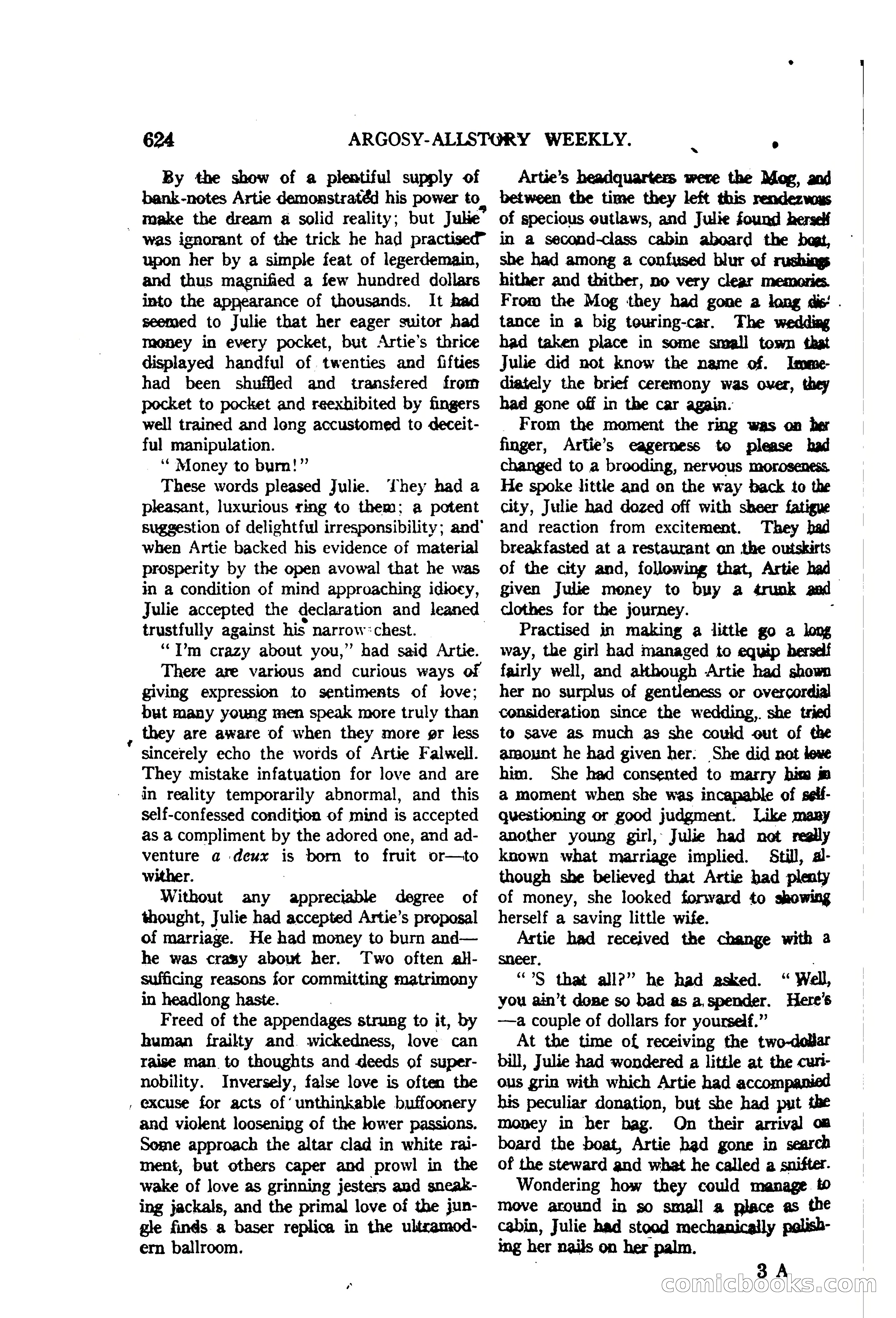 Argosy All-Story Weekly — "The Purple Limited" — page 58 of 208