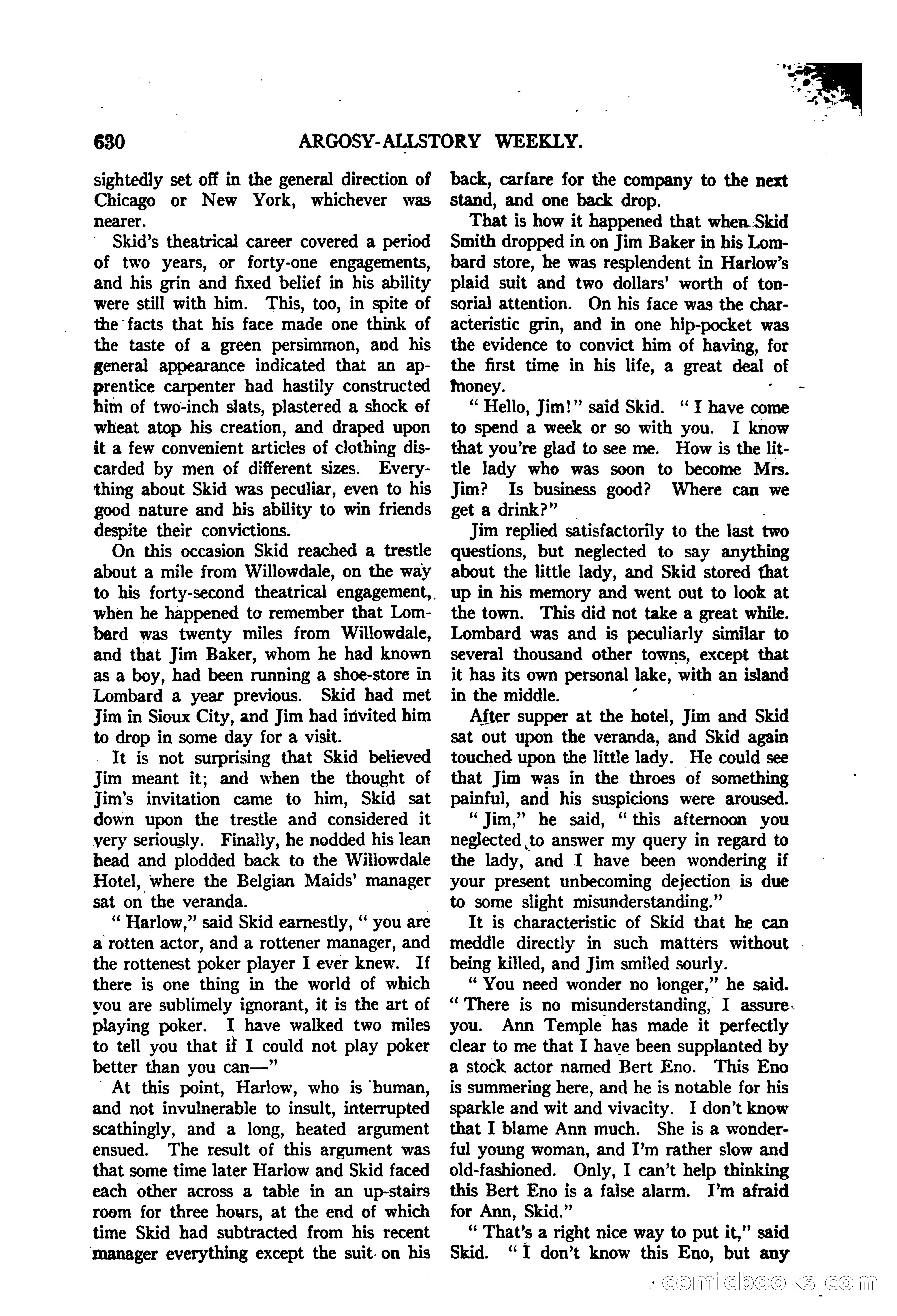 Argosy All-Story Weekly — "The Purple Limited" — page 64 of 208