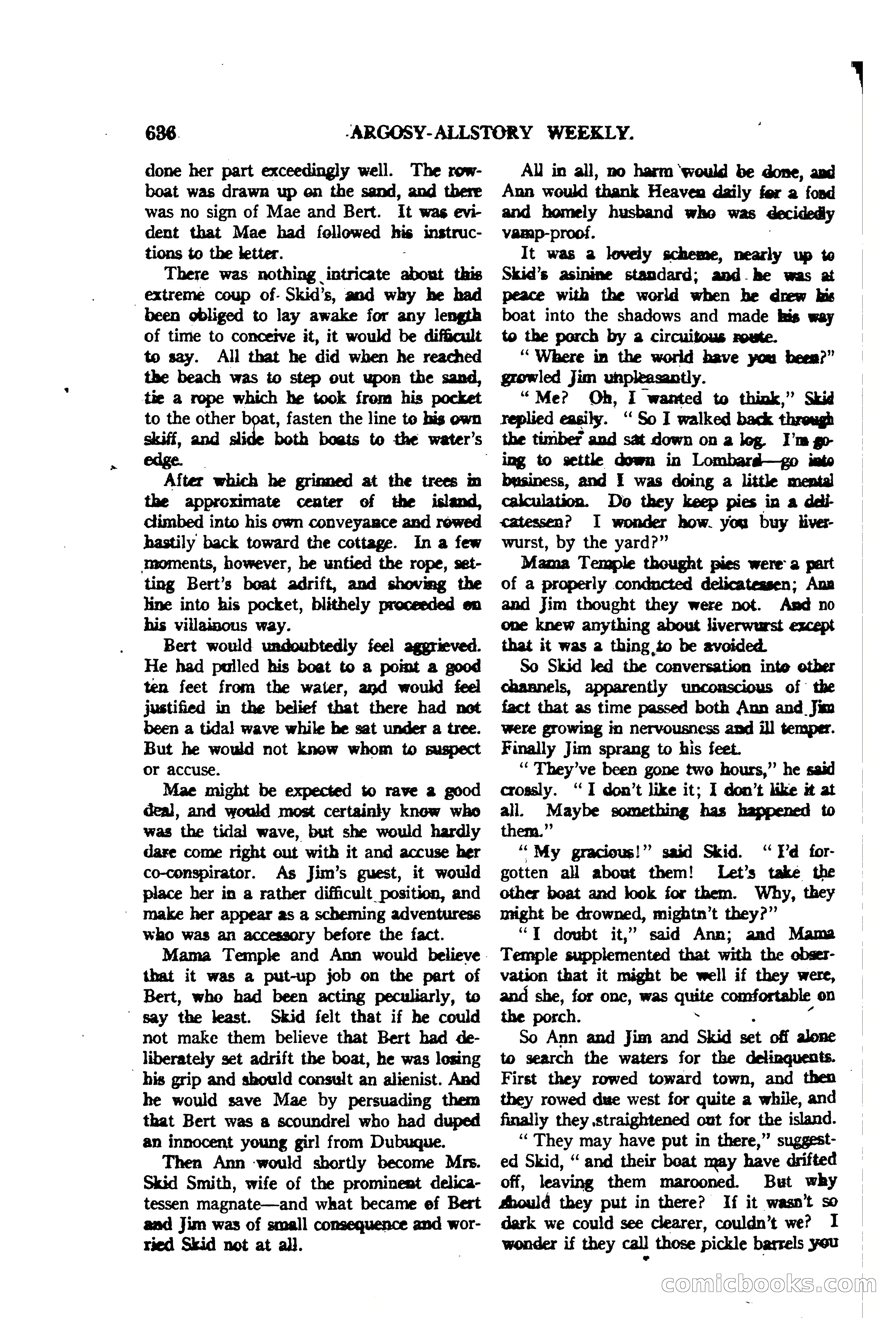 Argosy All-Story Weekly — "The Purple Limited" — page 70 of 208