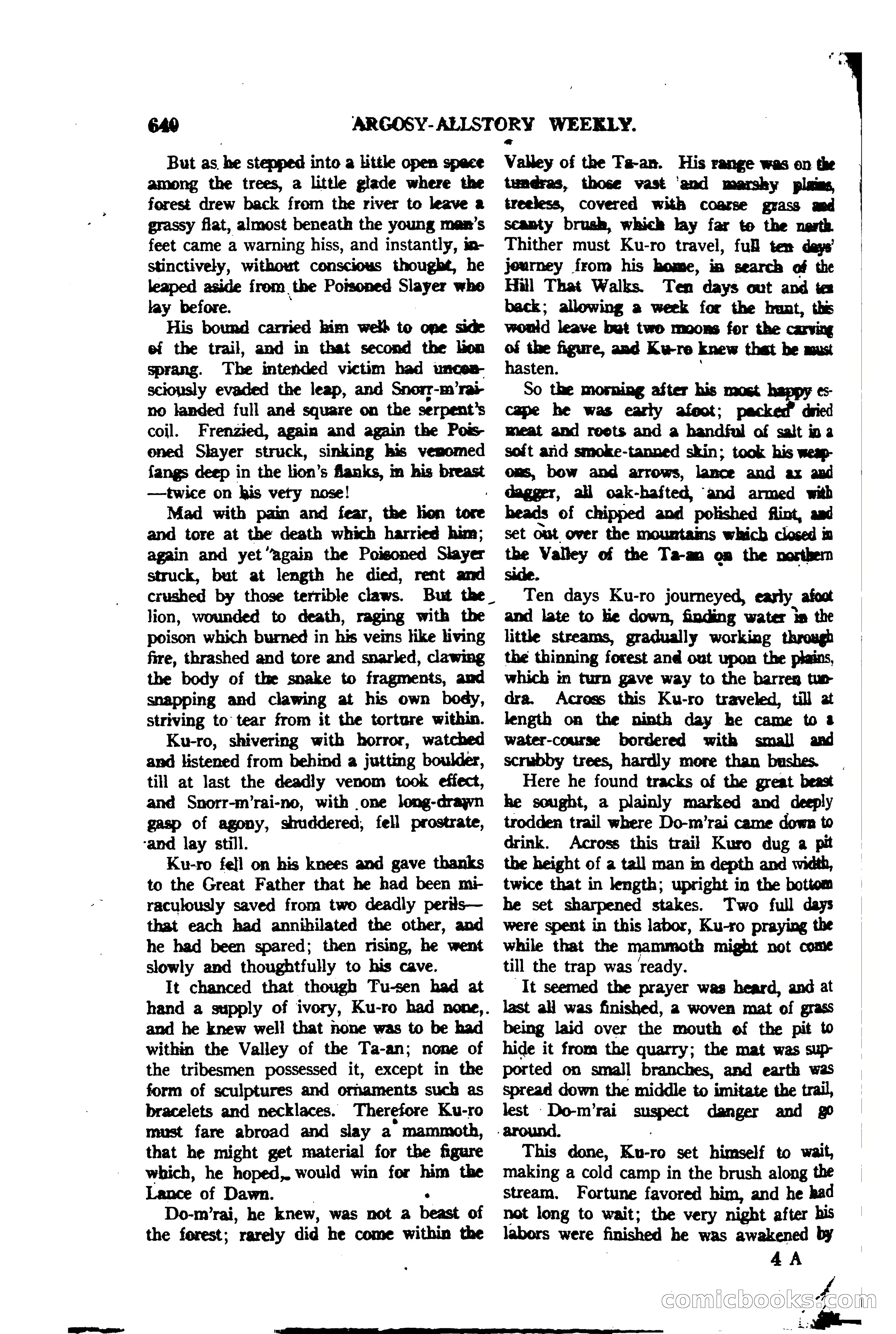Argosy All-Story Weekly — "The Purple Limited" — page 74 of 208
