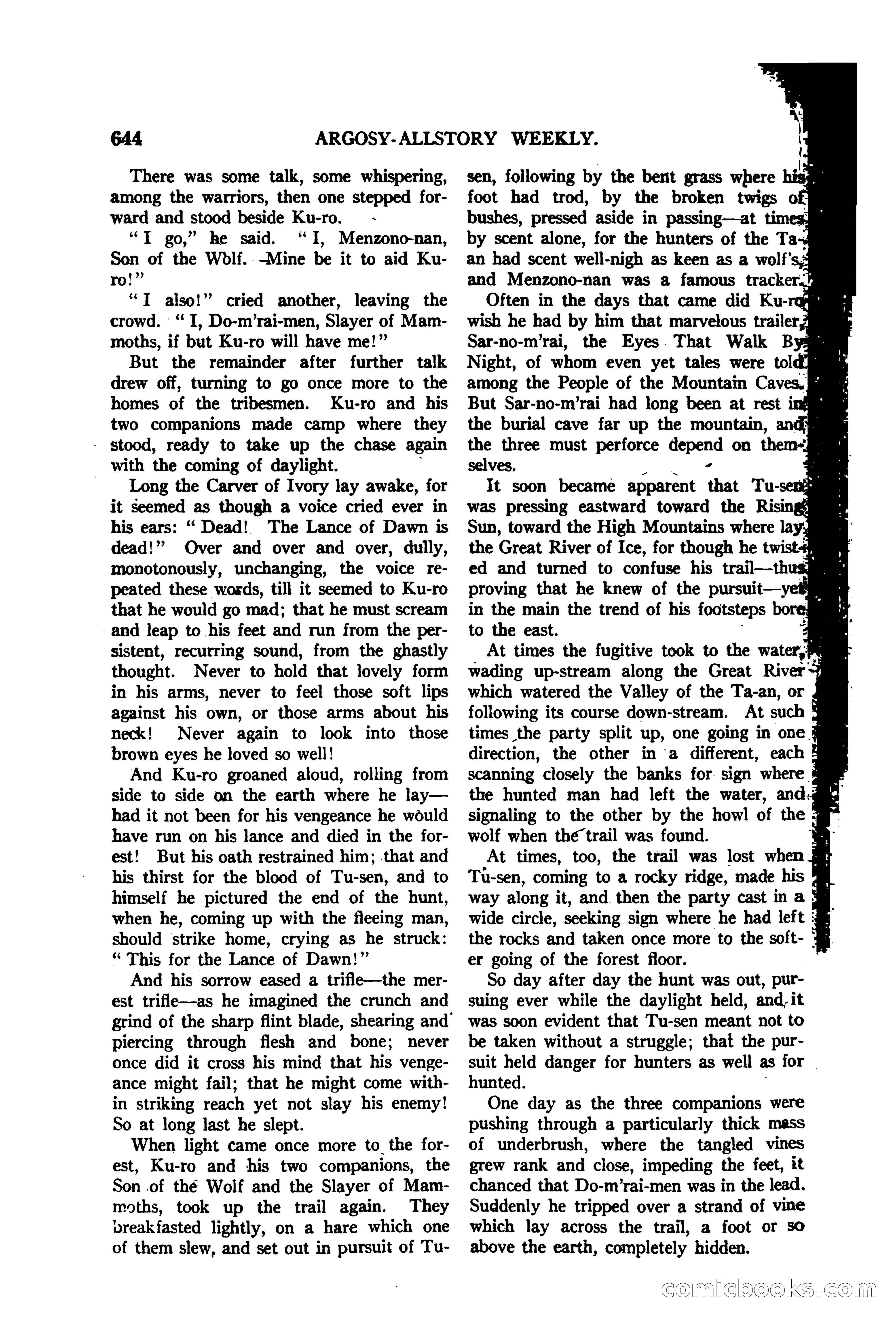 Argosy All-Story Weekly — "The Purple Limited" — page 78 of 208