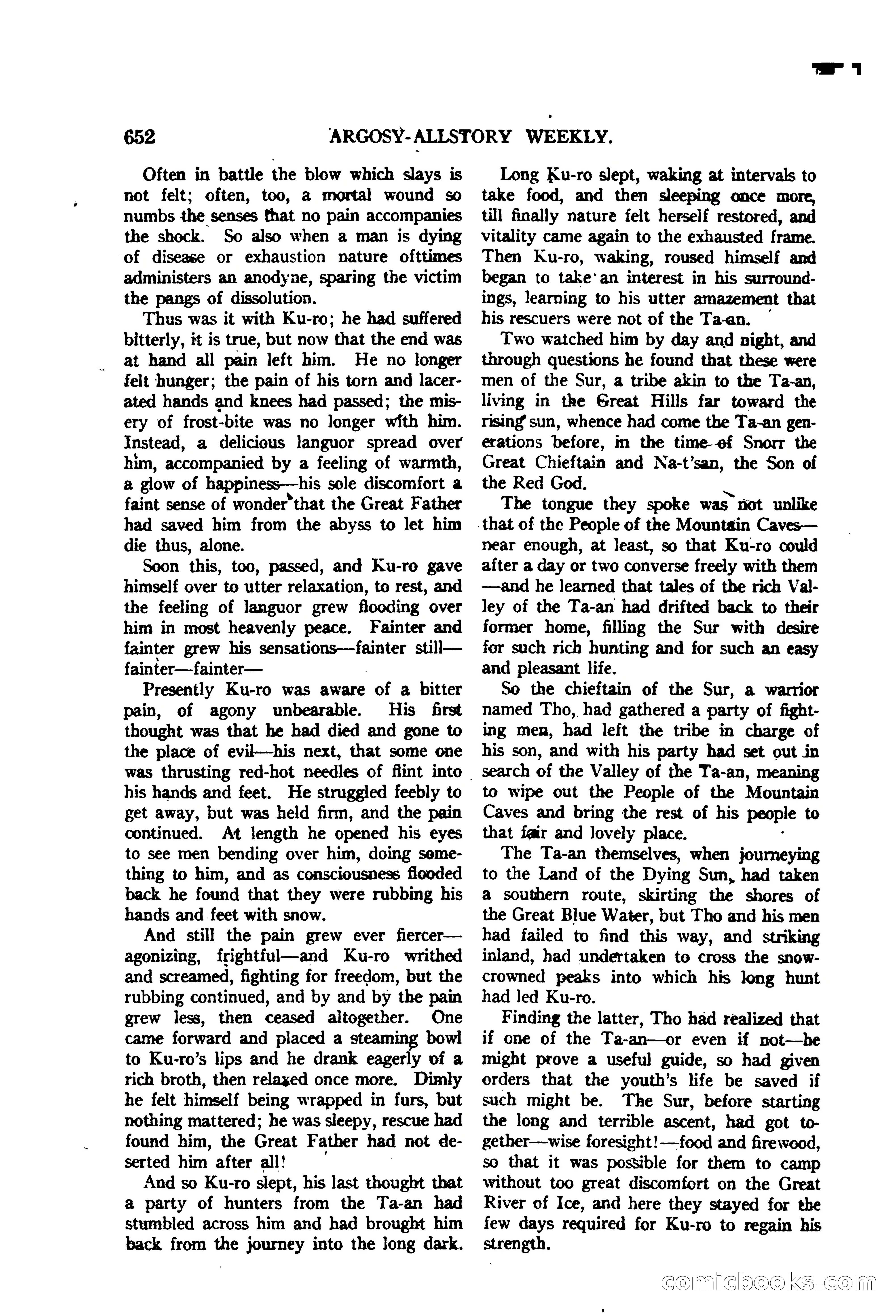 Argosy All-Story Weekly — "The Purple Limited" — page 86 of 208