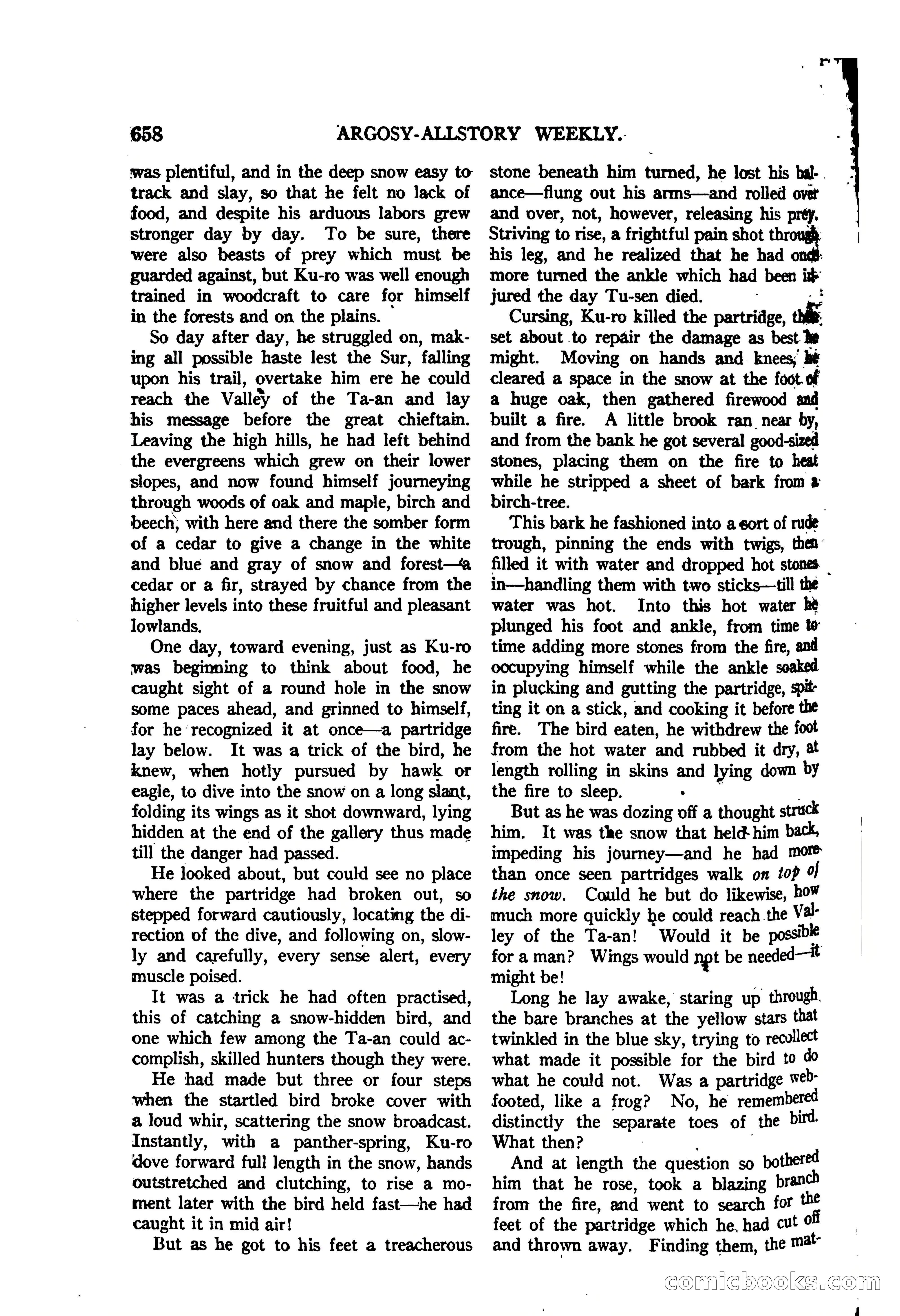 Argosy All-Story Weekly — "The Purple Limited" — page 92 of 208