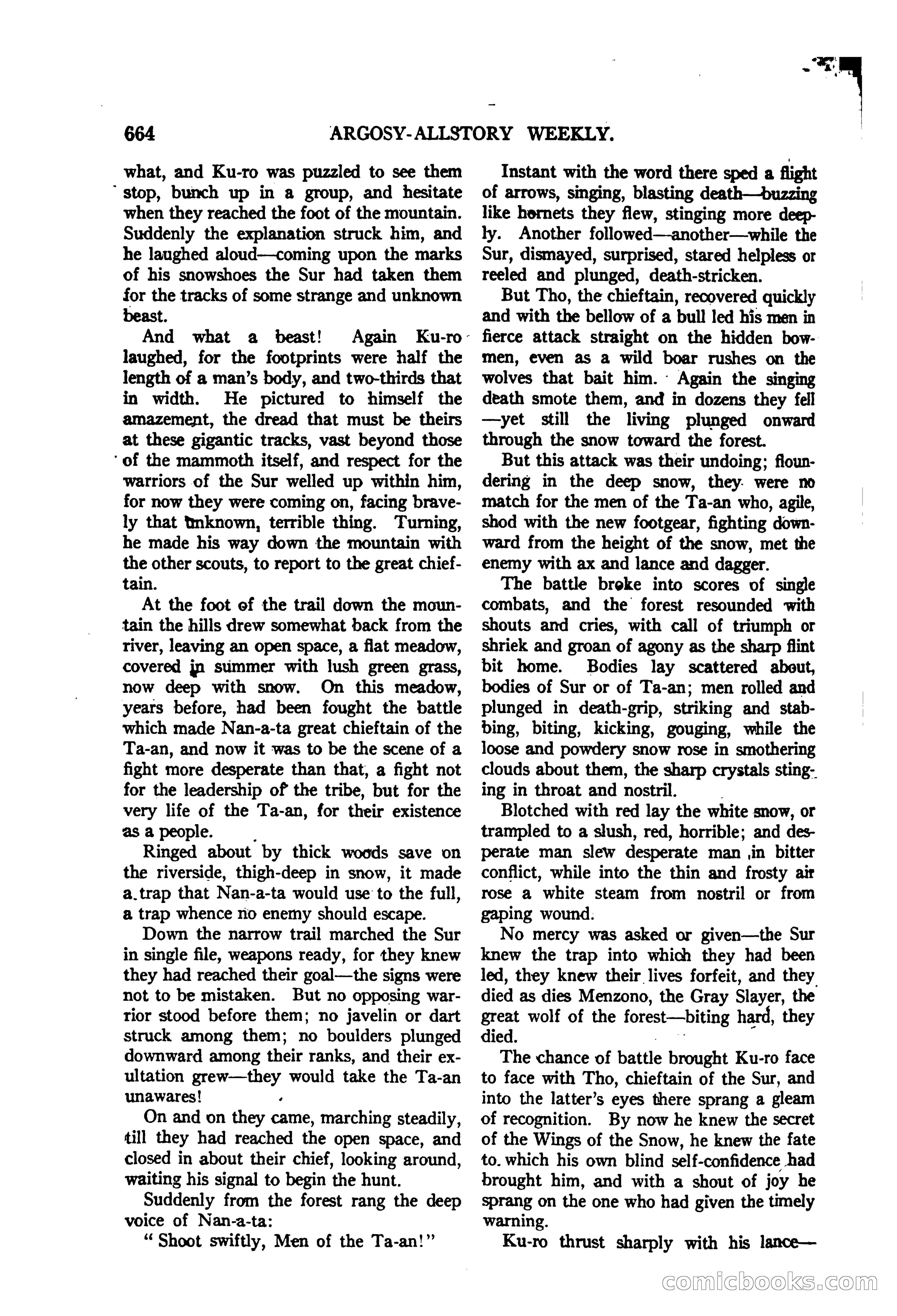 Argosy All-Story Weekly — "The Purple Limited" — page 98 of 208