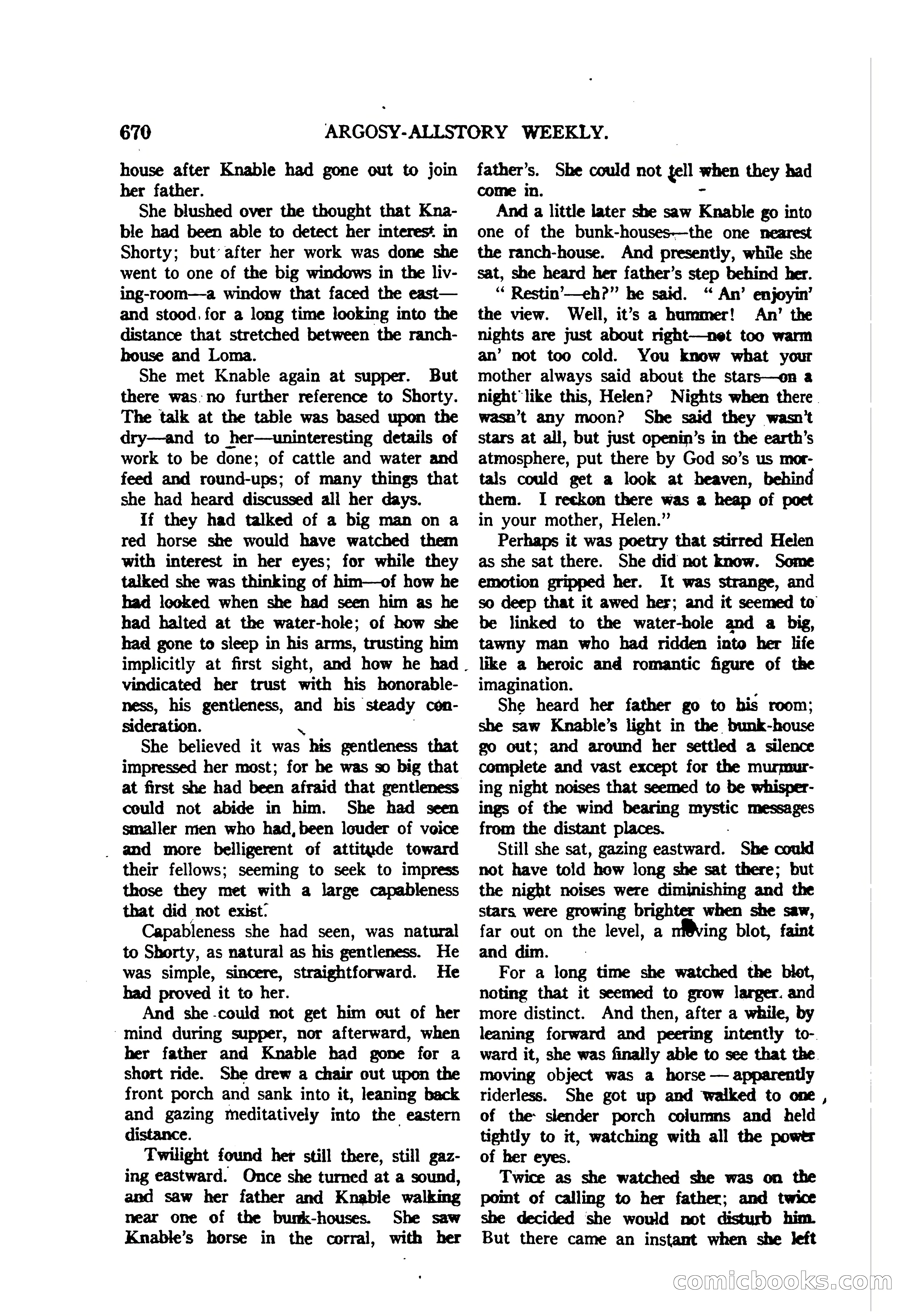 Argosy All-Story Weekly — "The Purple Limited" — page 104 of 208