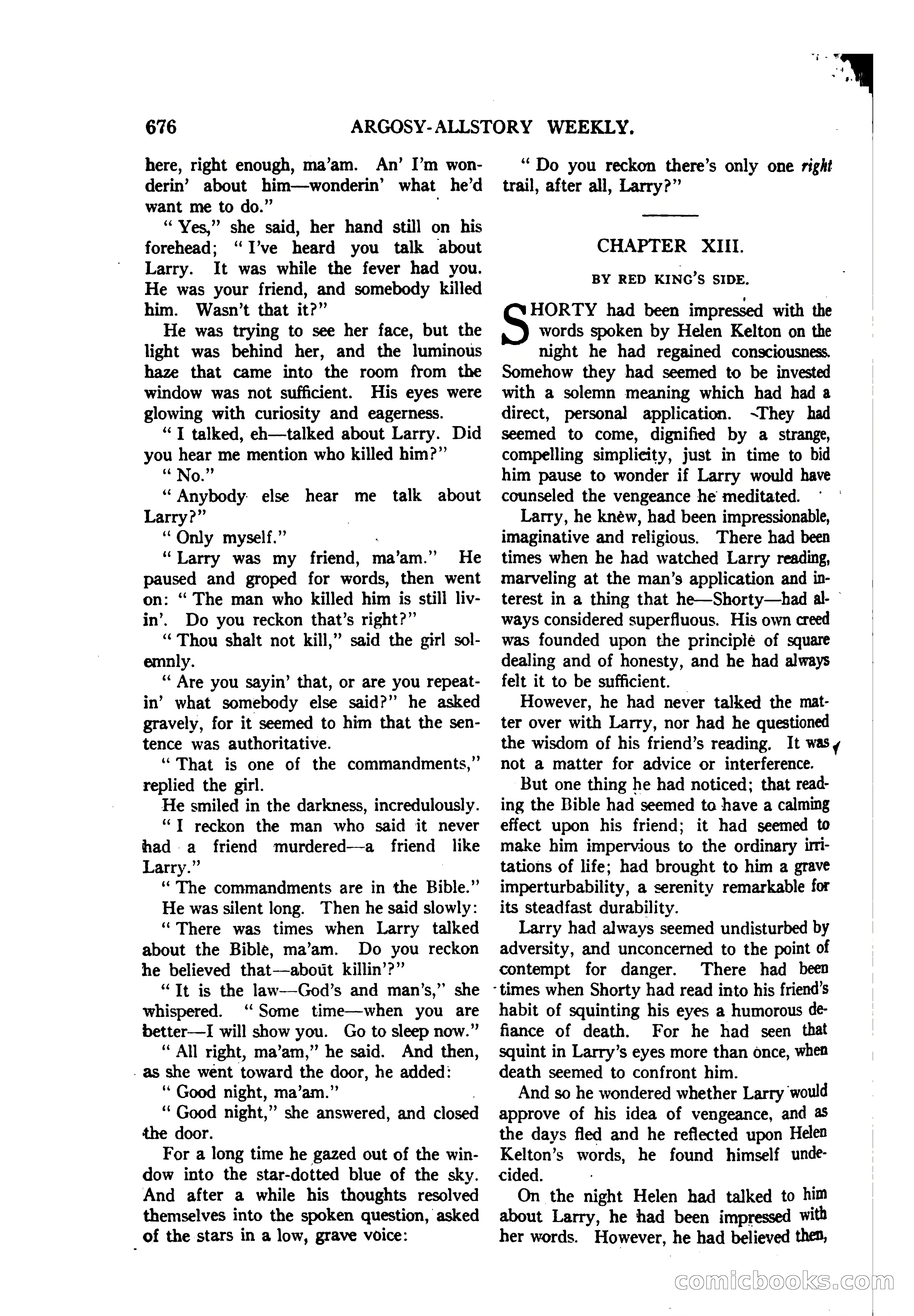 Argosy All-Story Weekly — "The Purple Limited" — page 110 of 208