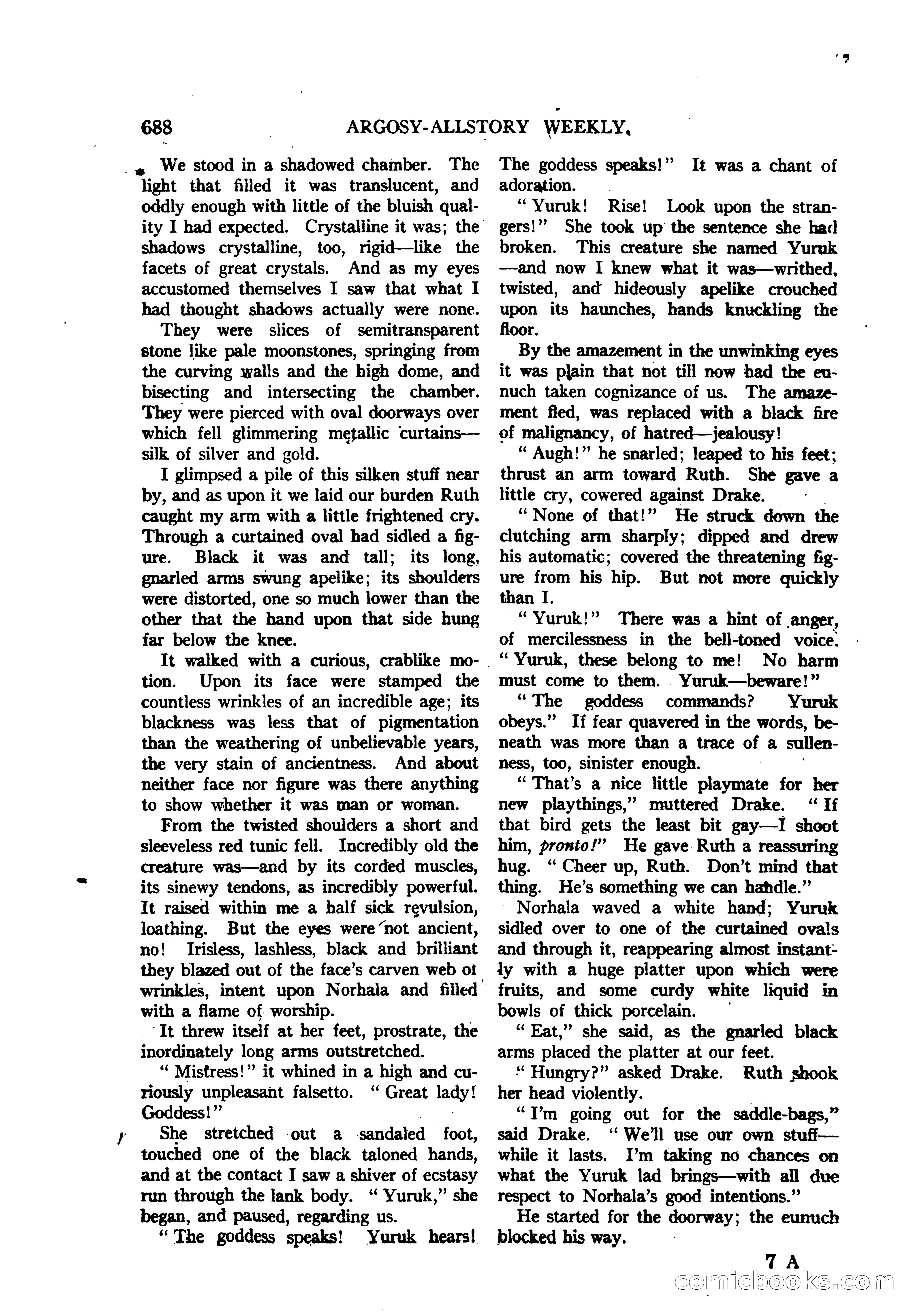 Argosy All-Story Weekly — "The Purple Limited" — page 122 of 208