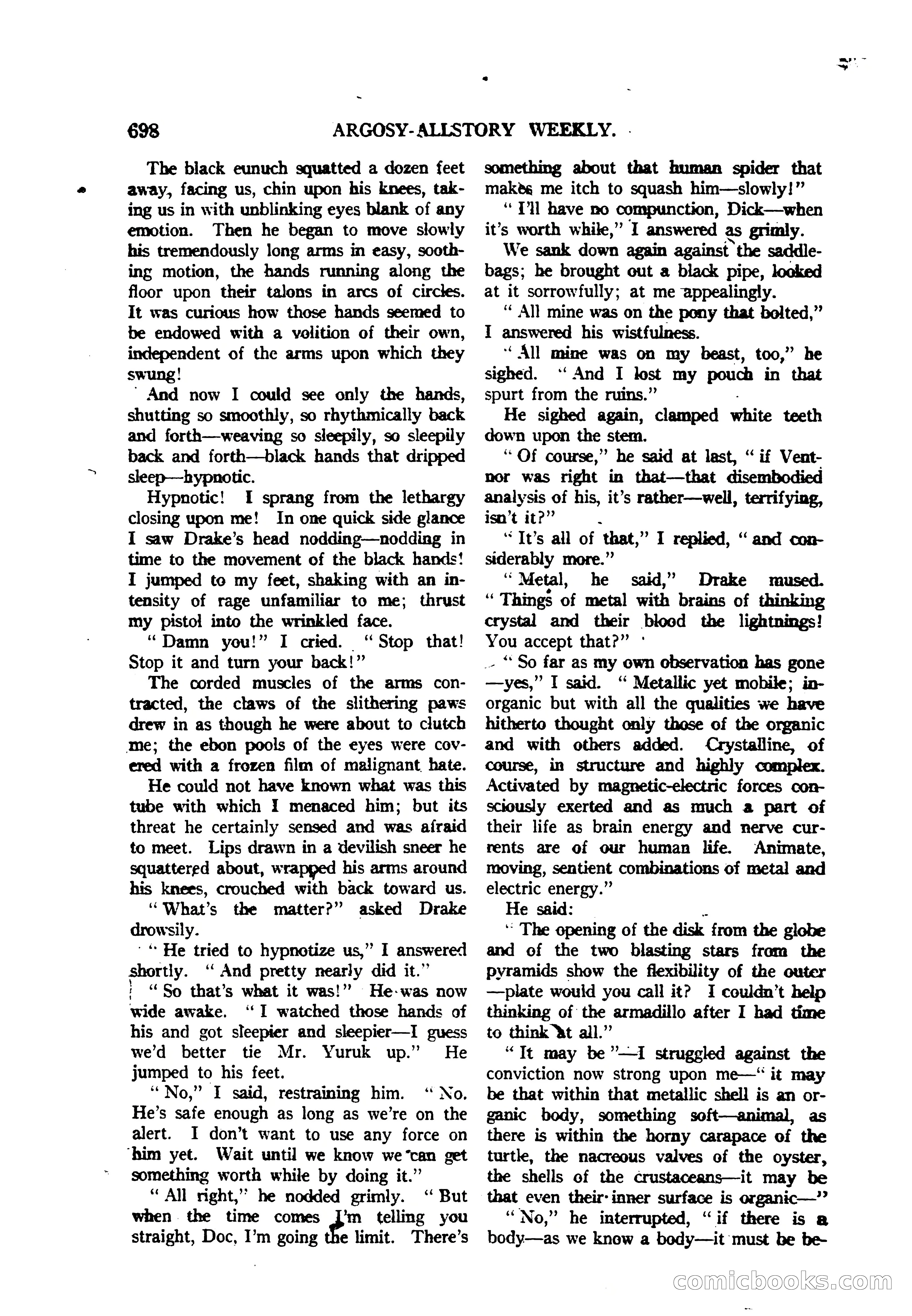 Argosy All-Story Weekly — "The Purple Limited" — page 132 of 208