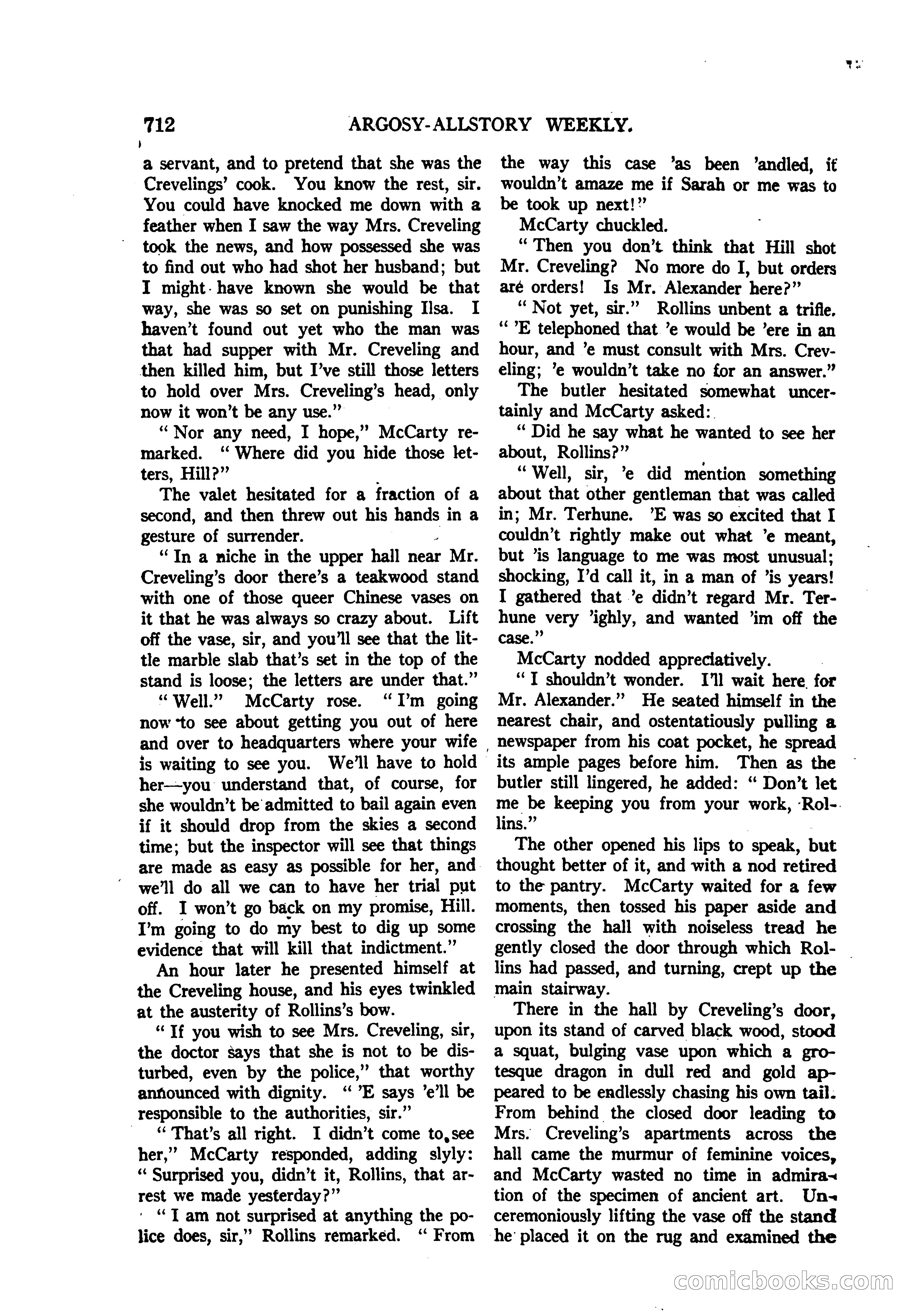 Argosy All-Story Weekly — "The Purple Limited" — page 146 of 208